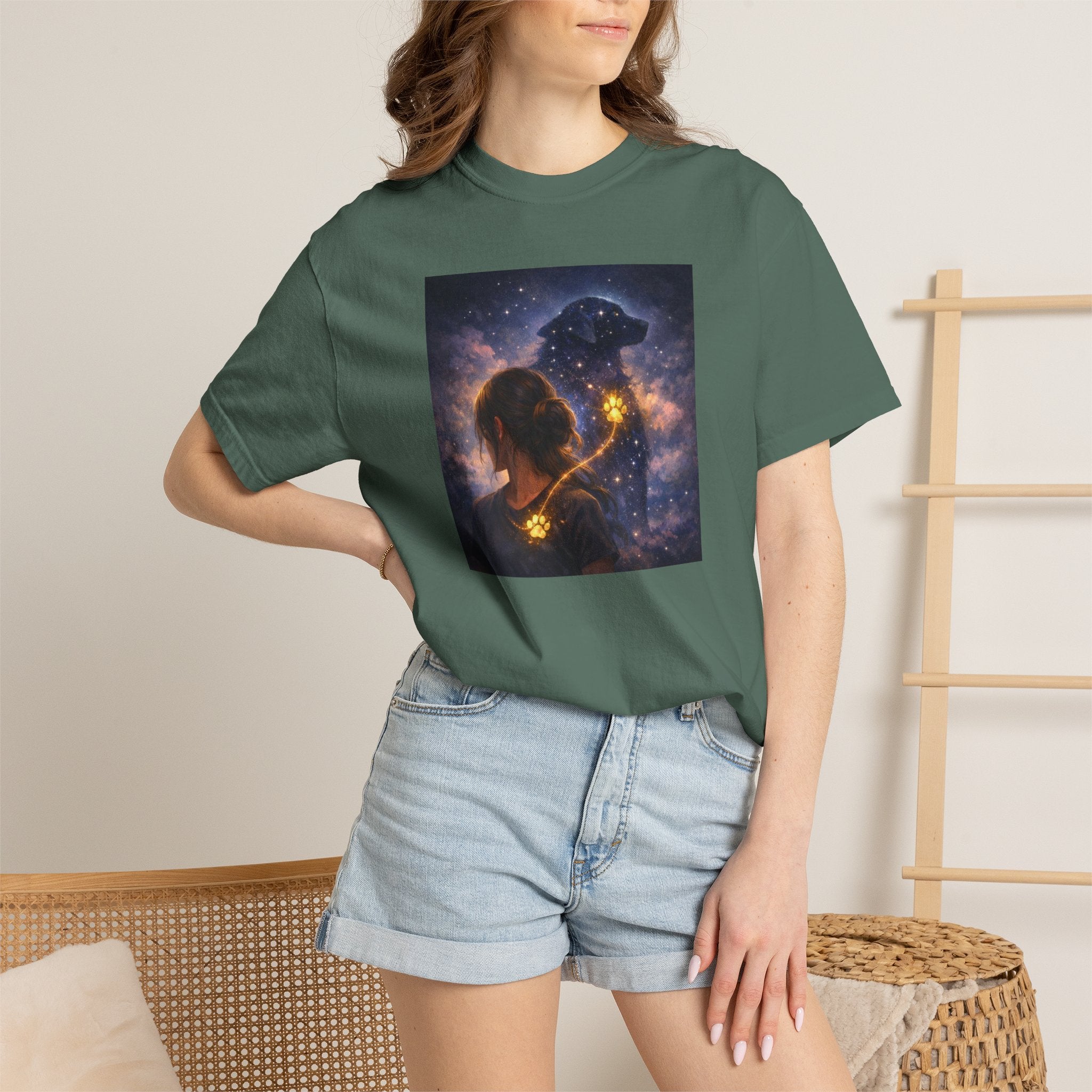 Constellation Lovers T-Shirt — Cosmic Couple Art Tee (Starry Night Embrace)