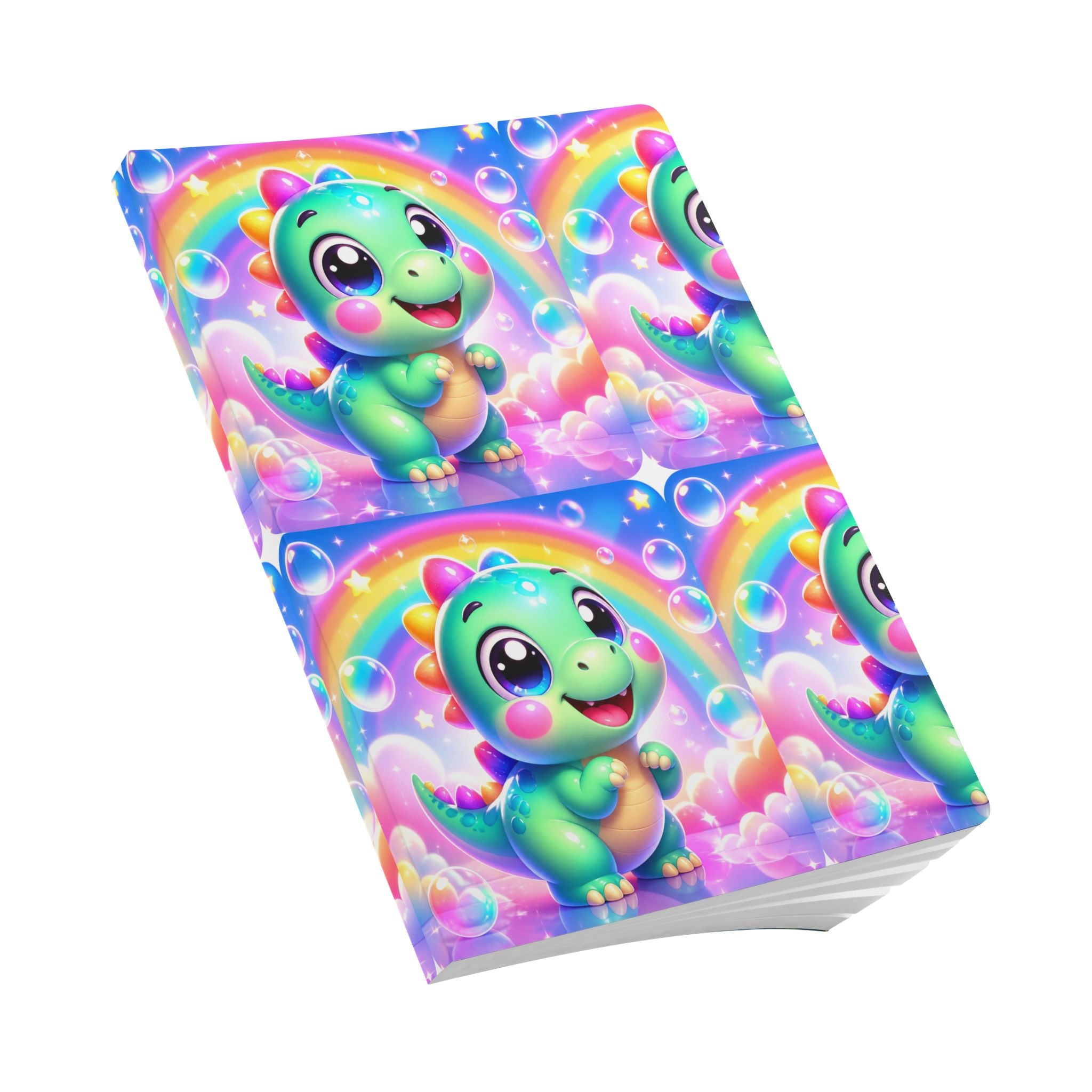 🦖 NanoBuddy Dino™ Kids Mini Notebook — Friendly Bubble Dino (PreK–2nd)