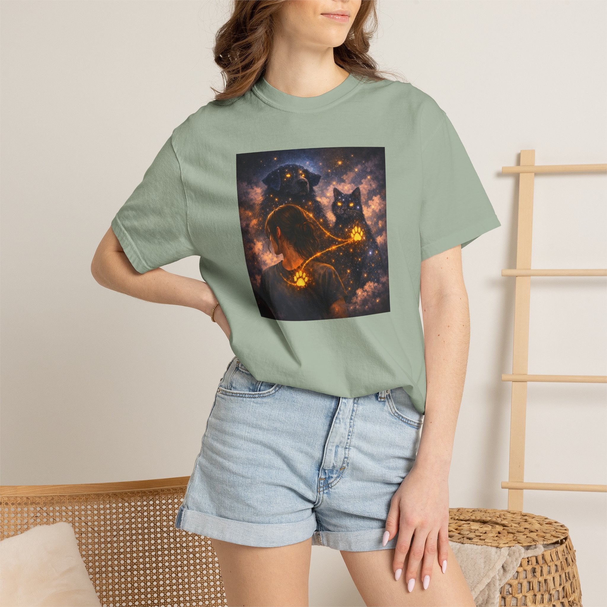 Galaxy Cats T-Shirt — Glowing Cosmic Cat Duo Graphic Tee