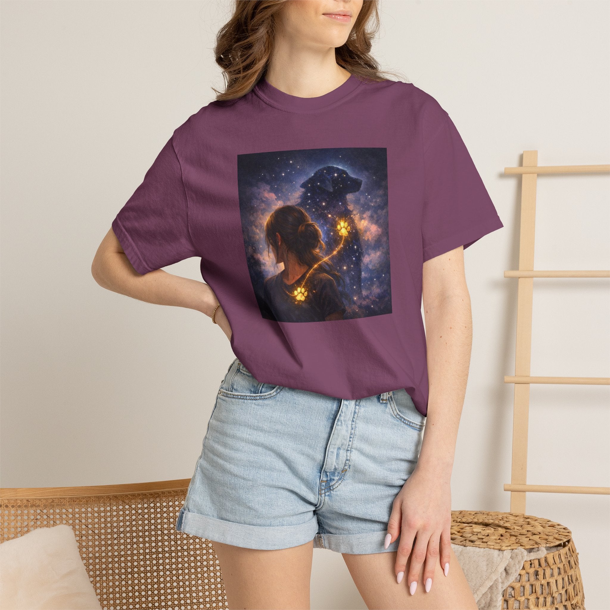 Constellation Lovers T-Shirt — Cosmic Couple Art Tee (Starry Night Embrace)