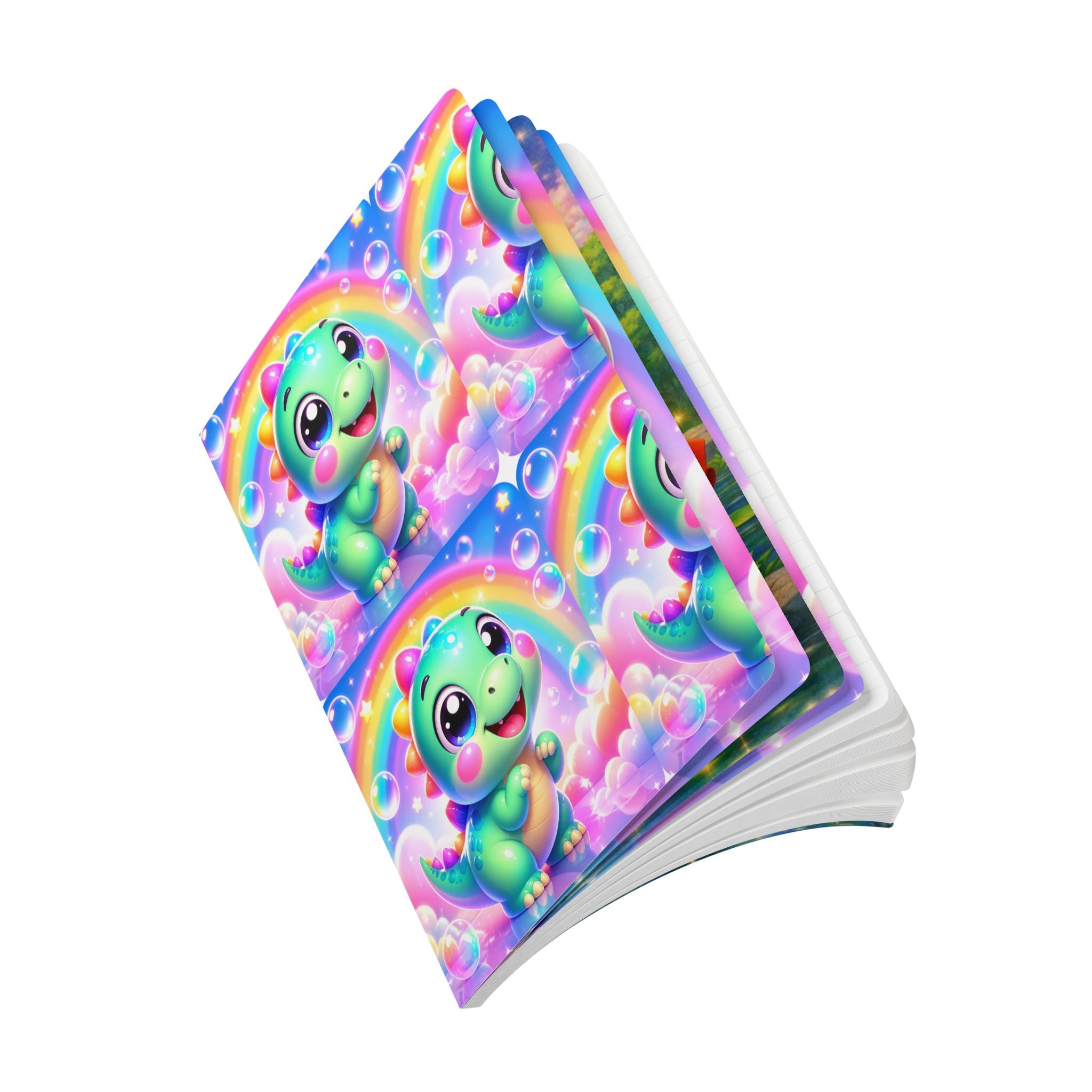 🦖 NanoBuddy Dino™ Kids Mini Notebook — Friendly Bubble Dino (PreK–2nd)