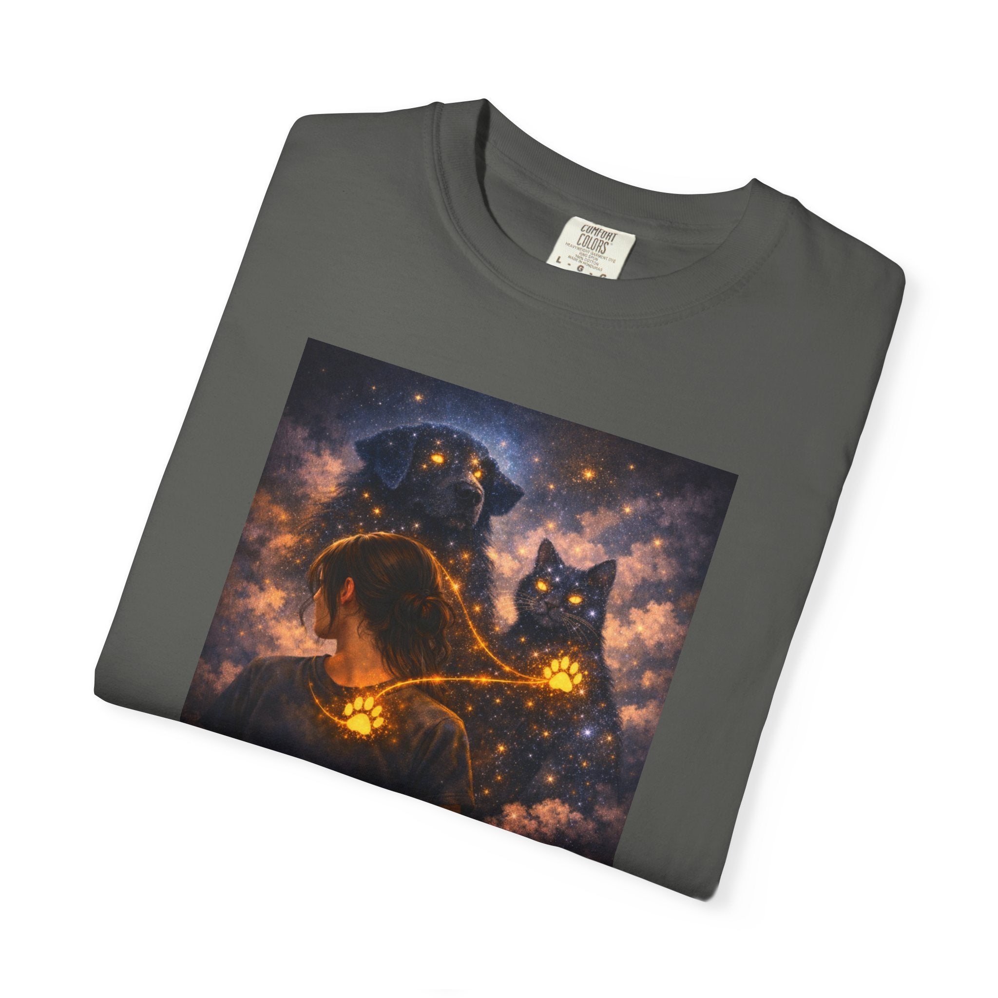 Galaxy Cats T-Shirt — Glowing Cosmic Cat Duo Graphic Tee