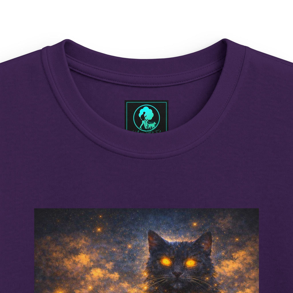 Kids T-Shirt – Magical Cat Nightlight Design (Girl with Firefly Heart)