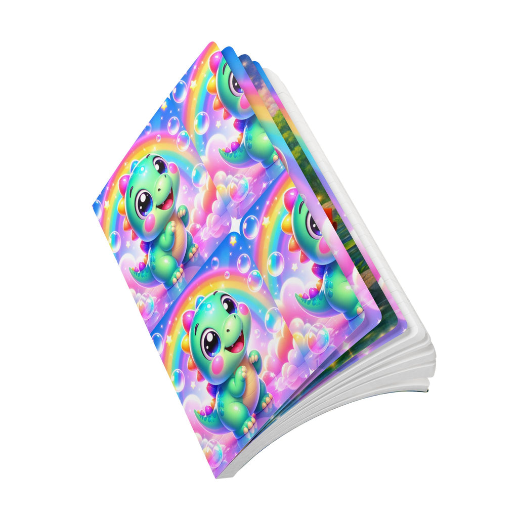 🦖 NanoBuddy Dino™ Kids Mini Notebook — Friendly Bubble Dino (PreK–2nd)
