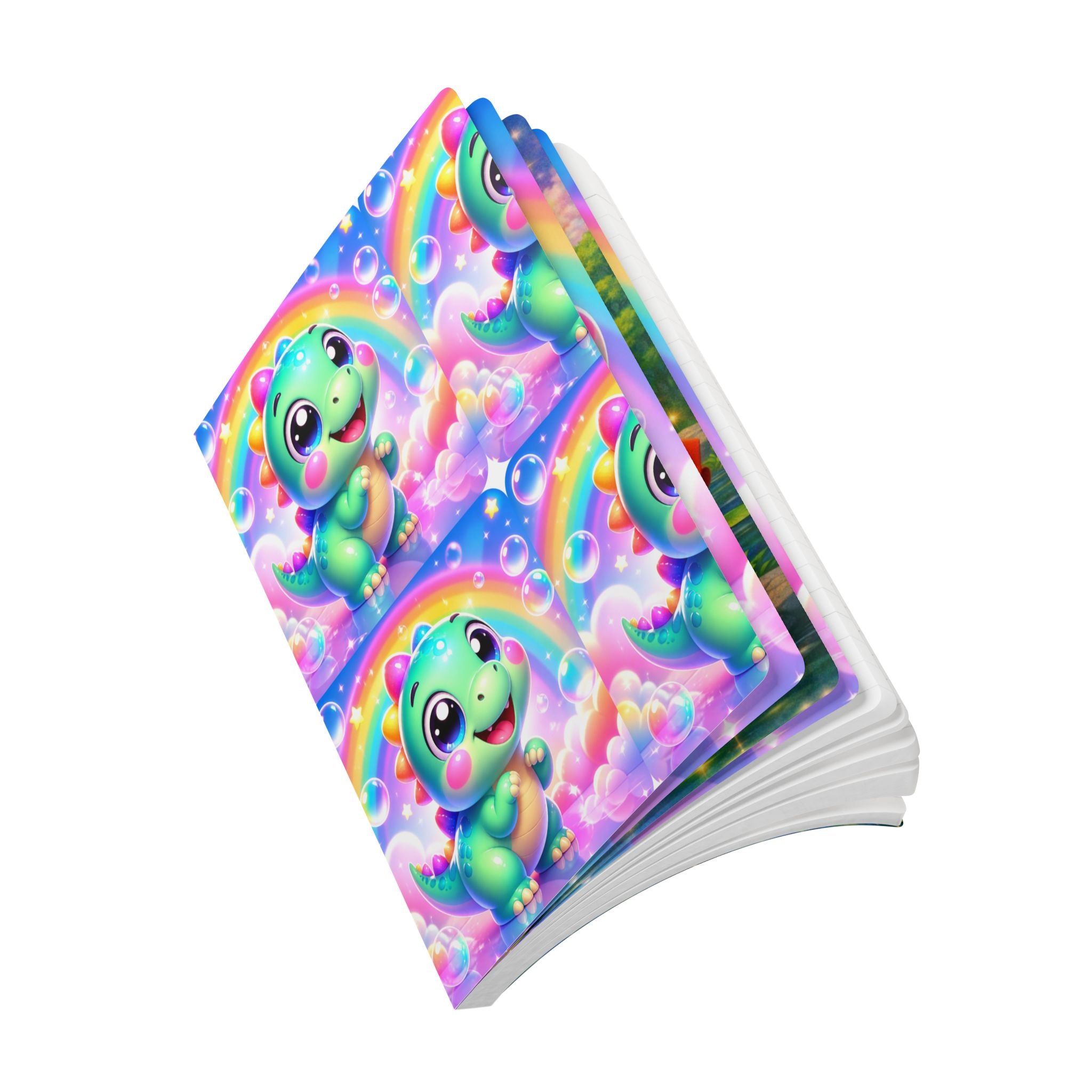 🦖 NanoBuddy Dino™ Kids Mini Notebook — Friendly Bubble Dino (PreK–2nd)