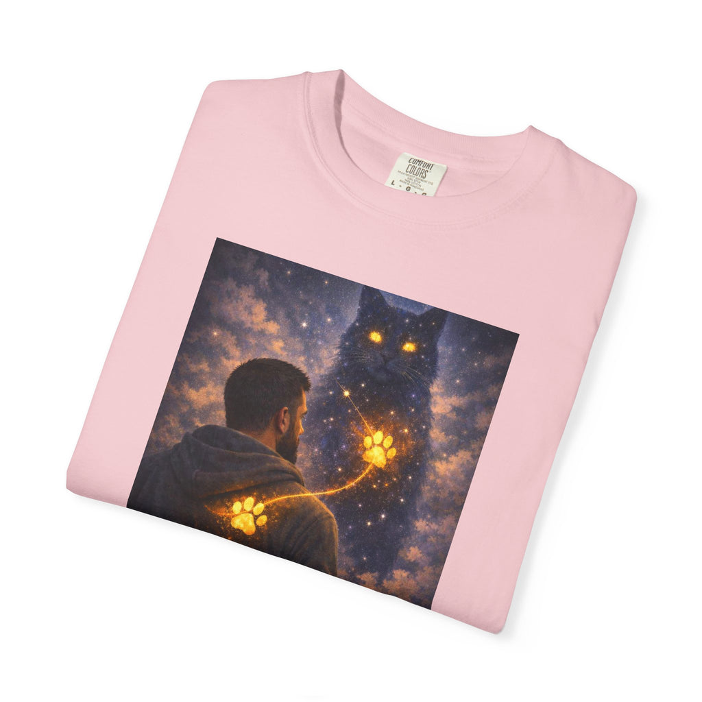 Magic Cat Constellation T-Shirt — Whimsical Night Sky Design