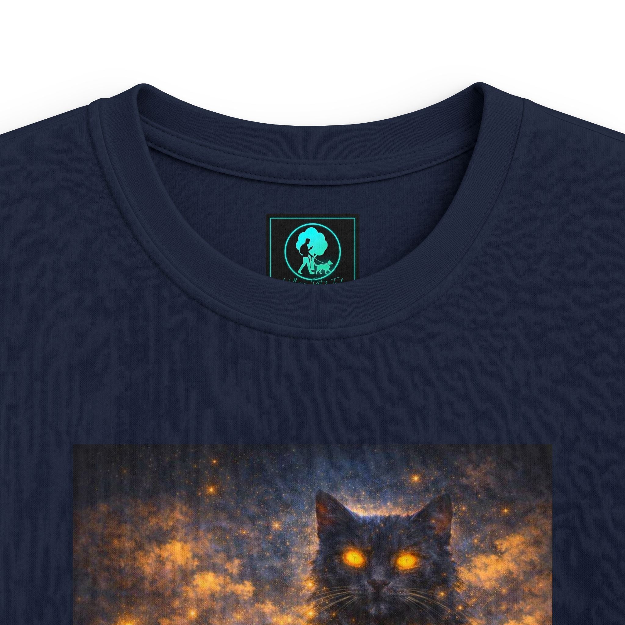 Kids T-Shirt – Magical Cat Nightlight Design (Girl with Firefly Heart)