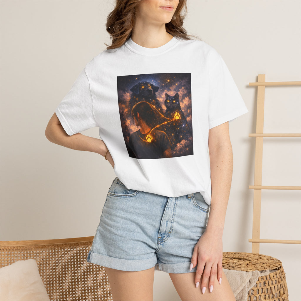 Galaxy Cats T-Shirt — Glowing Cosmic Cat Duo Graphic Tee