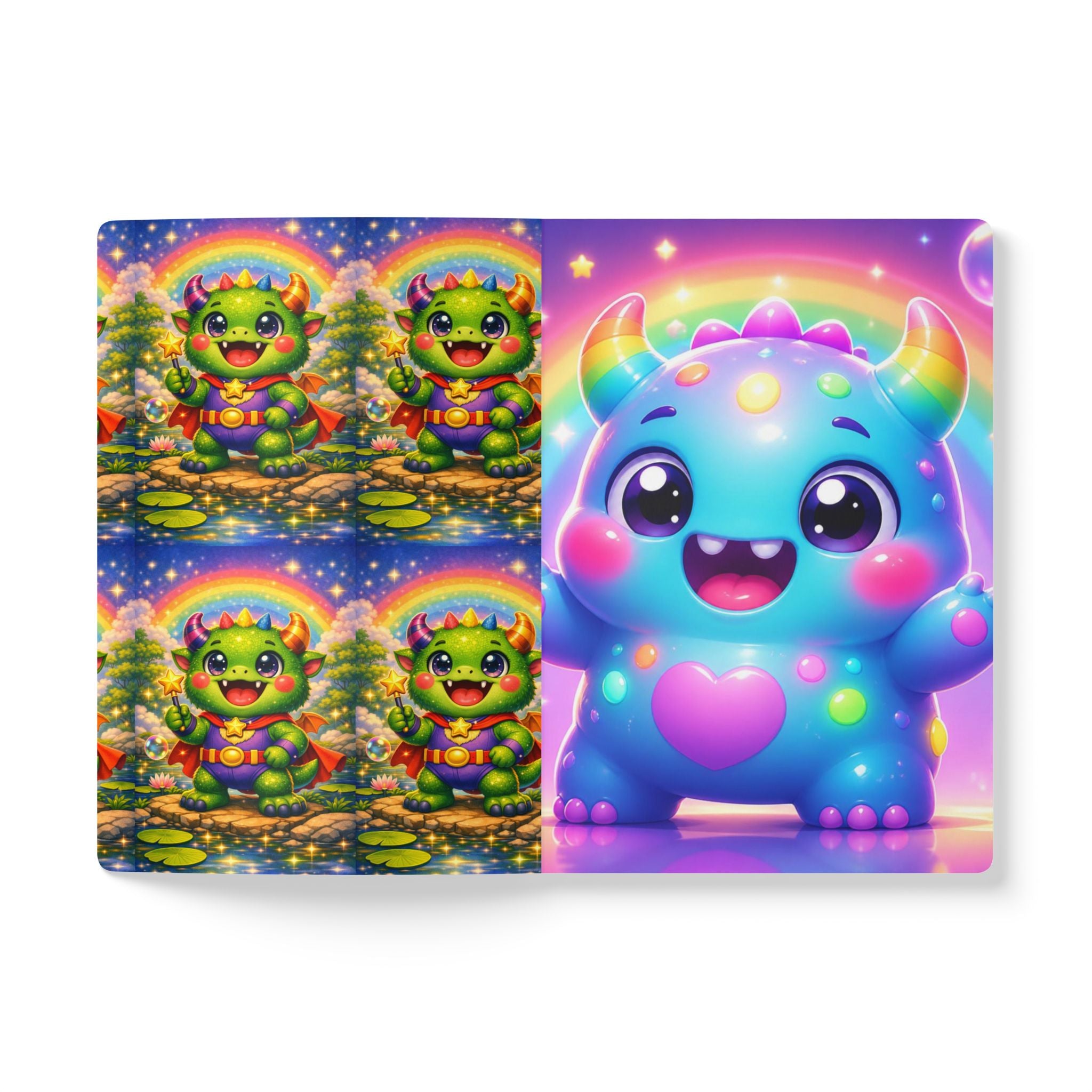👾 NanoBuddy Monster™ Kids Mini Notebook — Friendly Bubble Monster (PreK–2nd)
