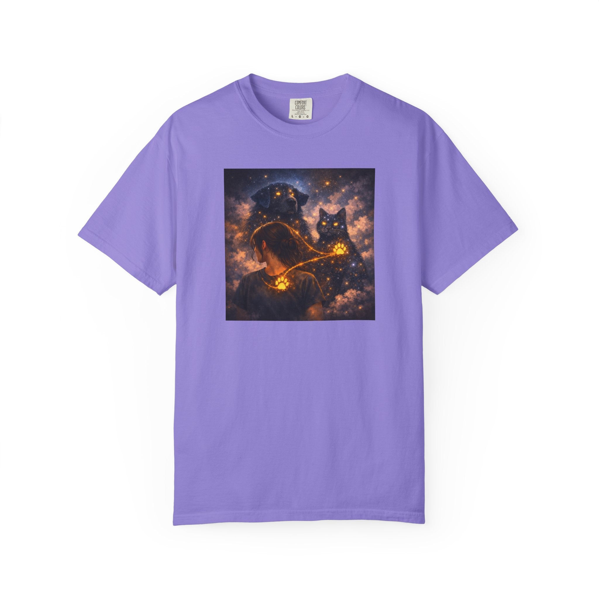 Galaxy Cats T-Shirt — Glowing Cosmic Cat Duo Graphic Tee