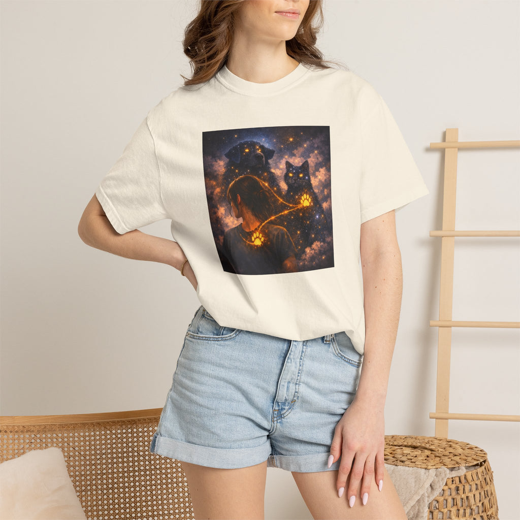 Galaxy Cats T-Shirt — Glowing Cosmic Cat Duo Graphic Tee