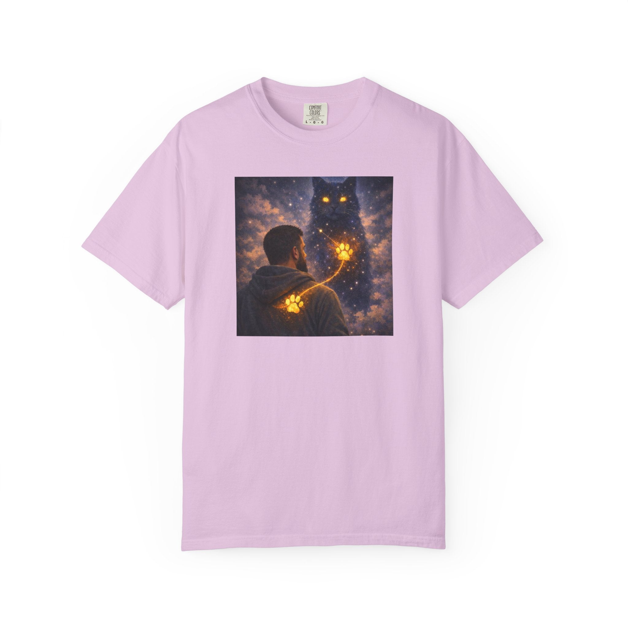 Magic Cat Constellation T-Shirt — Whimsical Night Sky Design