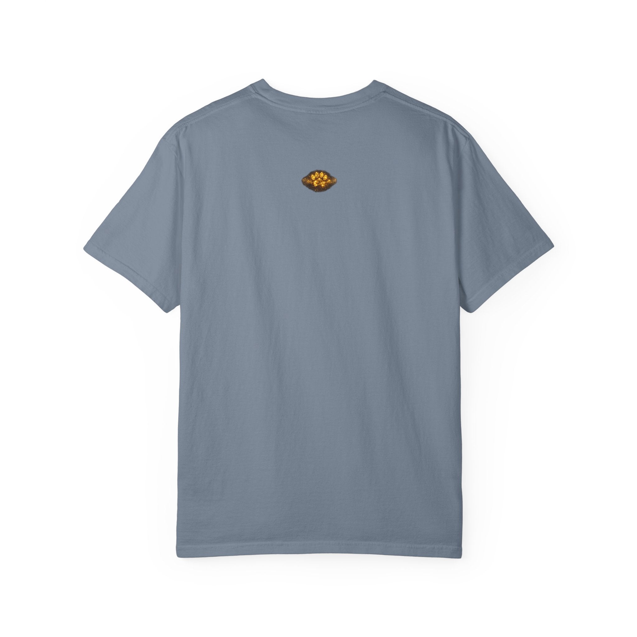 Mystic Cat Guardian T-Shirt — Glowing Heart & Starry Night Graphic Tee