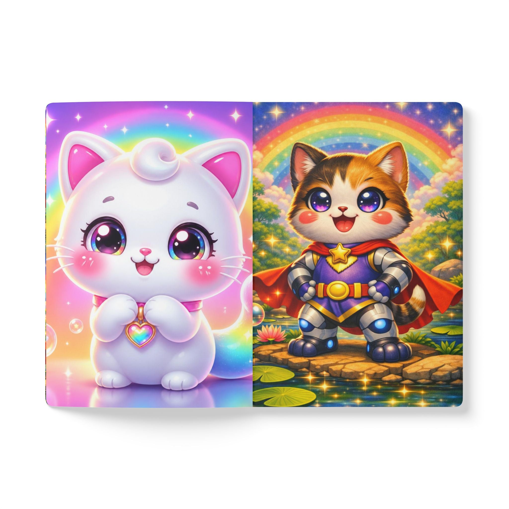 🐱 NanoBuddy Cat™ Kids Mini Notebook — Sweet Bubble Kitty (PreK–2nd)