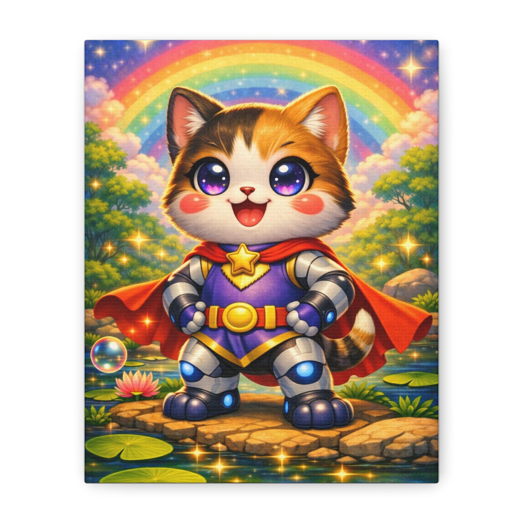 🐱 NanoBuddy Cat™ Kids Wall Art — Sweet Bubble Kitty Print (8×10)