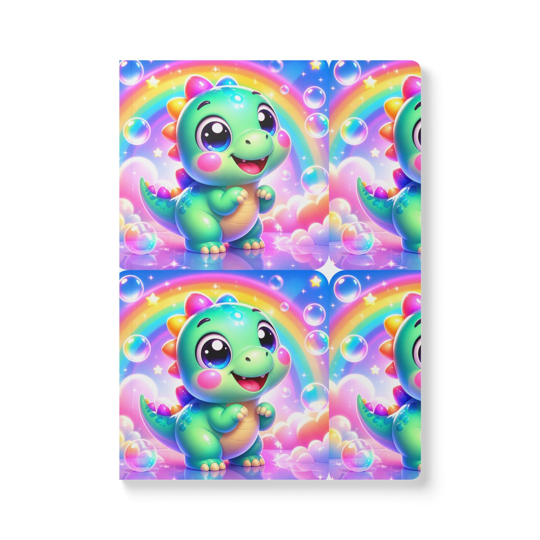 🦖 NanoBuddy Dino™ Kids Mini Notebook — Friendly Bubble Dino (PreK–2nd)