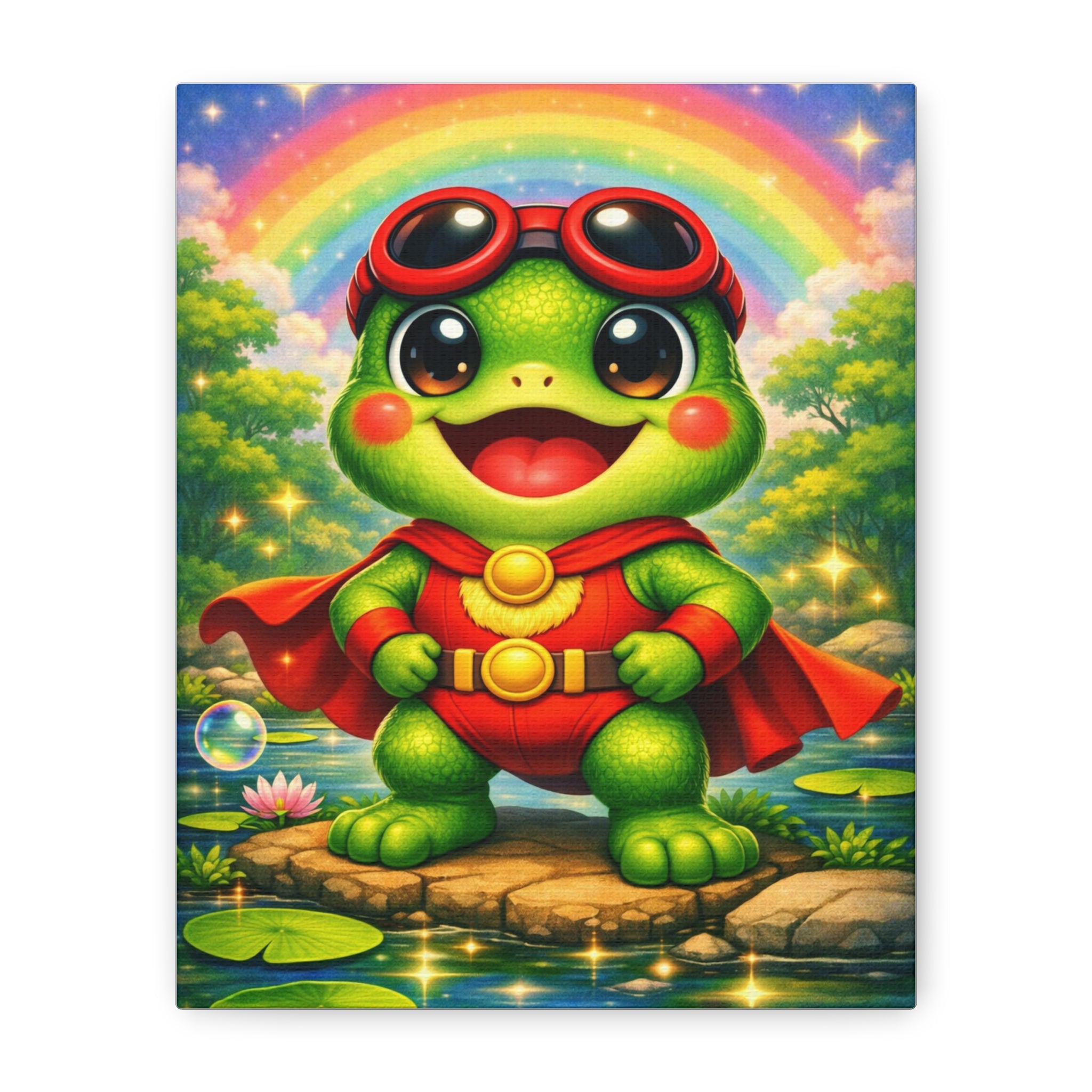 🐸 NanoBuddy Frog™ Kids Wall Art — Kawaii Bubble Frog Print (8×10)