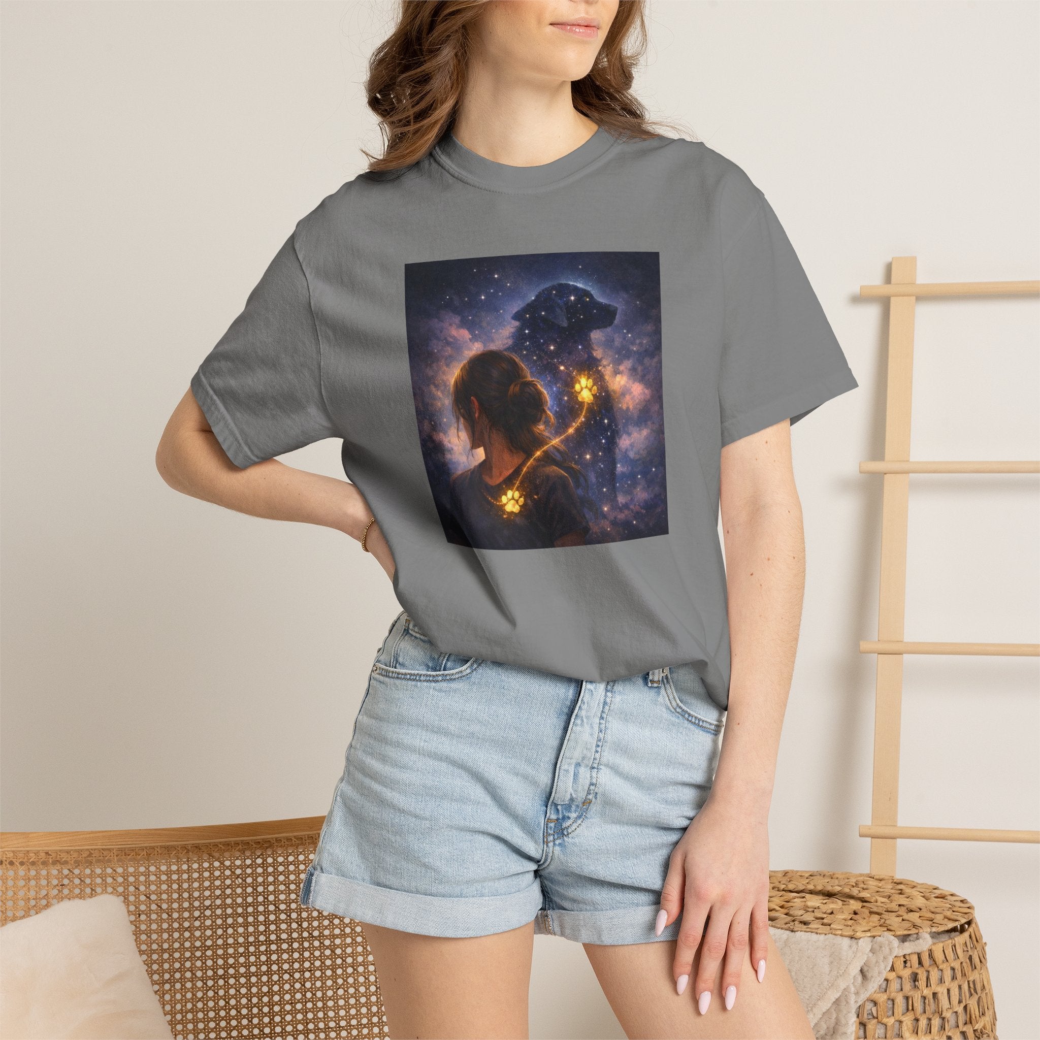 Constellation Lovers T-Shirt — Cosmic Couple Art Tee (Starry Night Embrace)