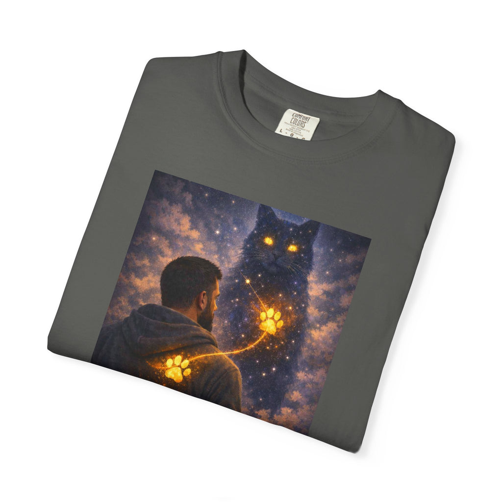 Magic Cat Constellation T-Shirt — Whimsical Night Sky Design