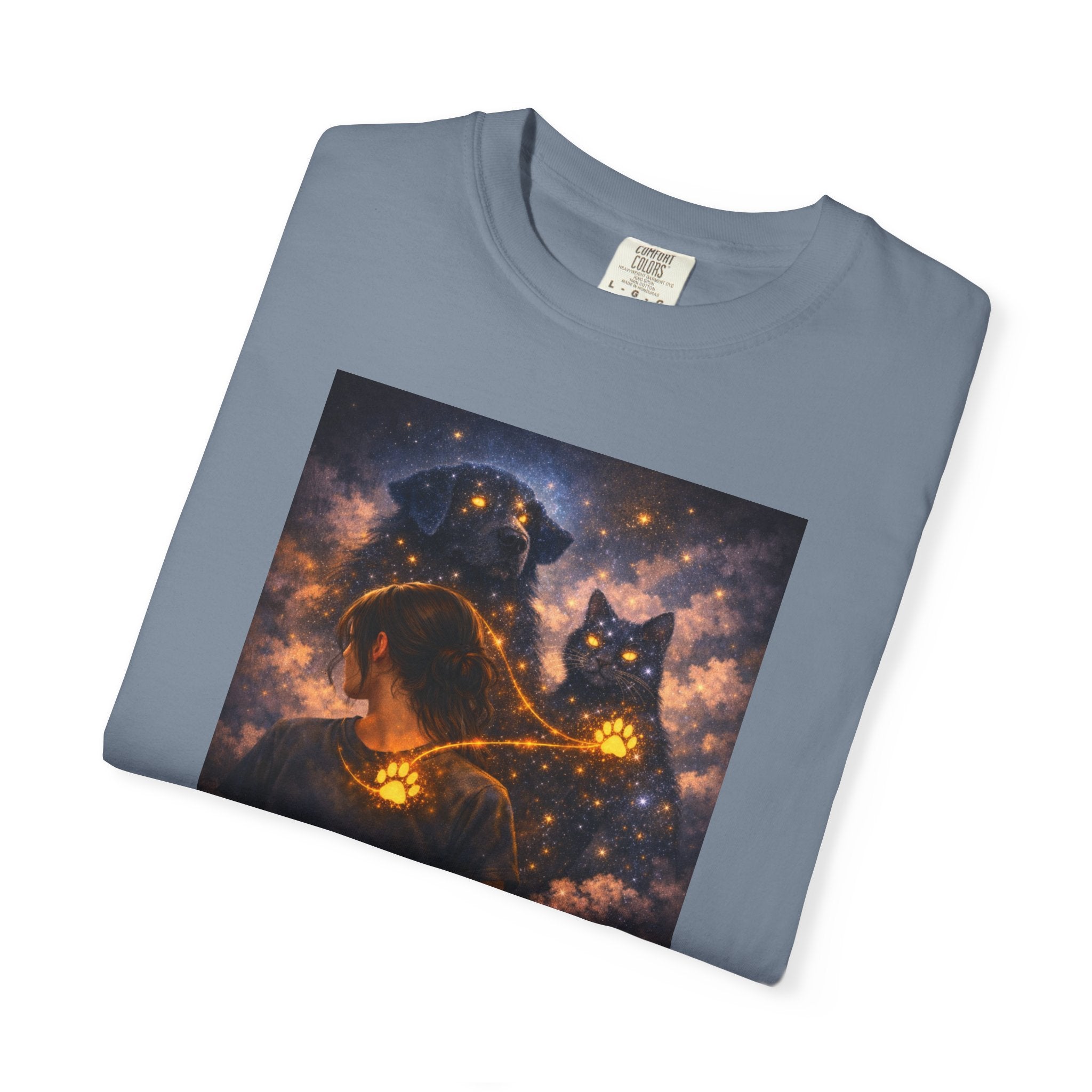 Galaxy Cats T-Shirt — Glowing Cosmic Cat Duo Graphic Tee
