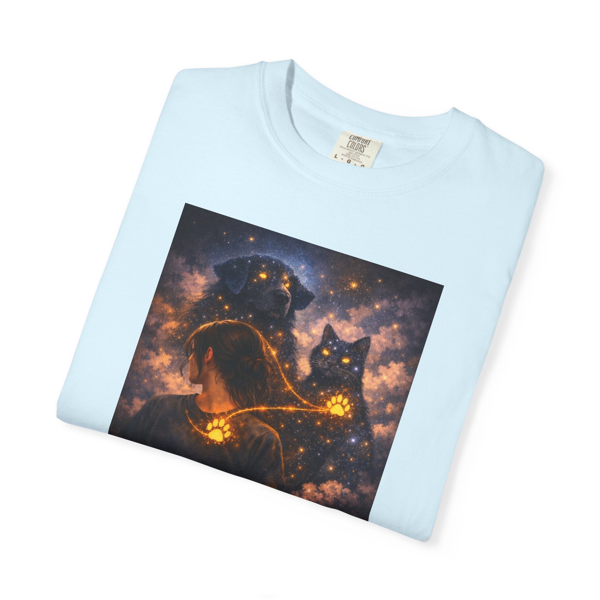 Galaxy Cats T-Shirt — Glowing Cosmic Cat Duo Graphic Tee
