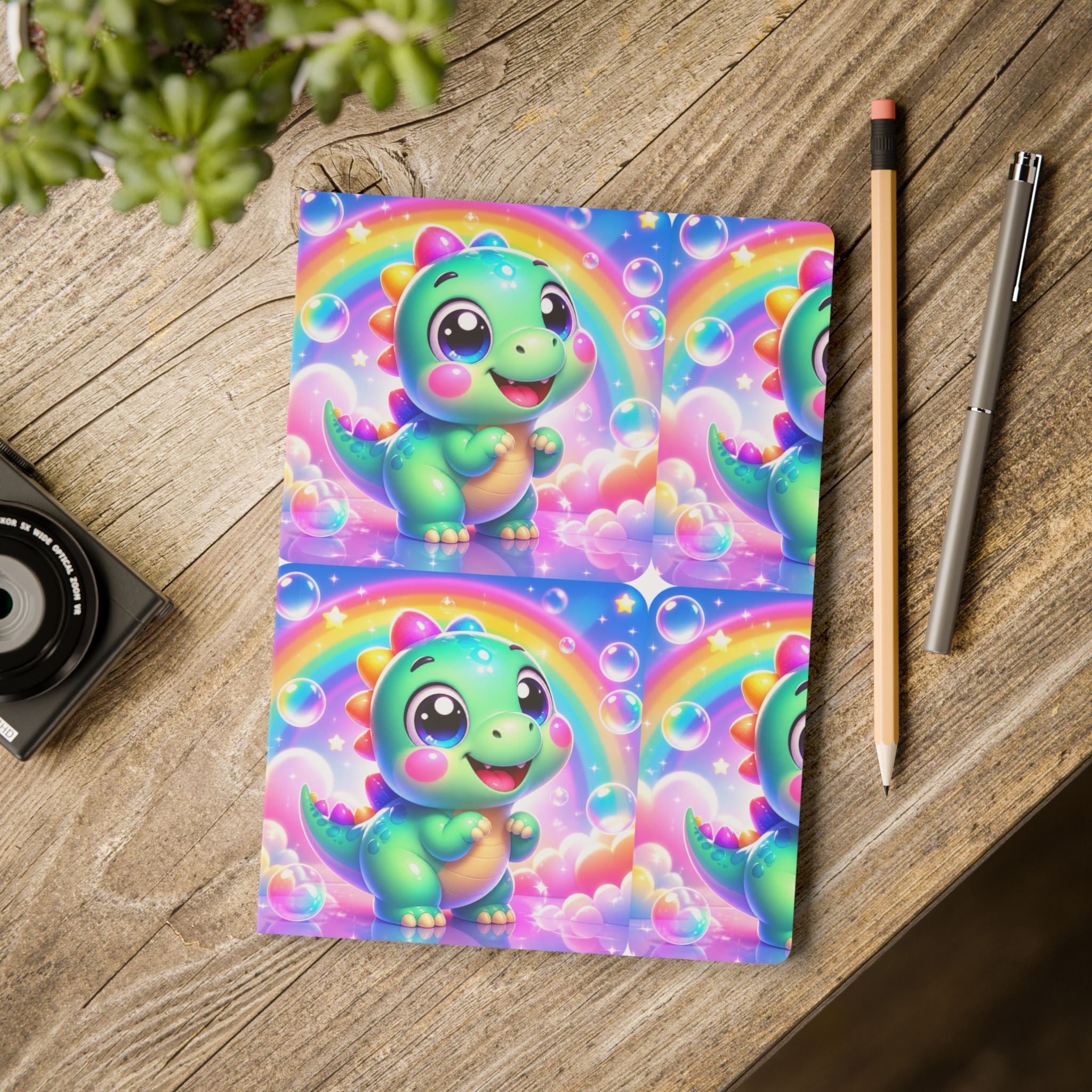 🦖 NanoBuddy Dino™ Kids Mini Notebook — Friendly Bubble Dino (PreK–2nd)
