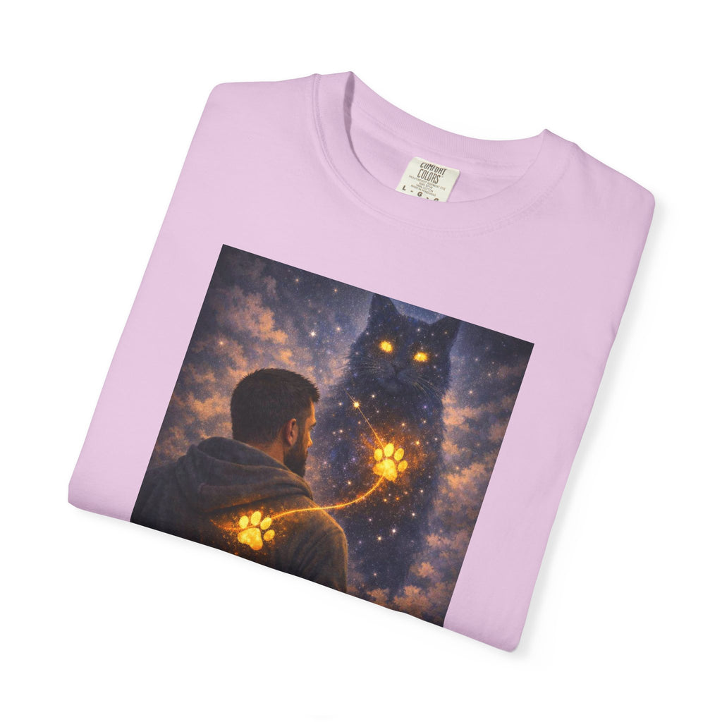 Magic Cat Constellation T-Shirt — Whimsical Night Sky Design