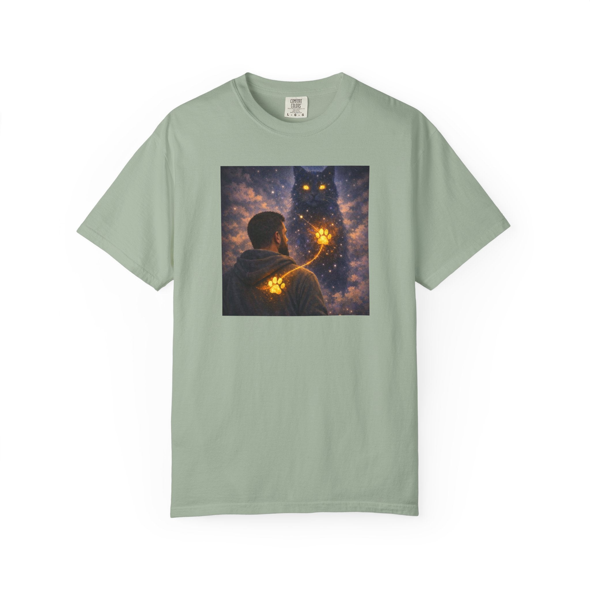 Magic Cat Constellation T-Shirt — Whimsical Night Sky Design