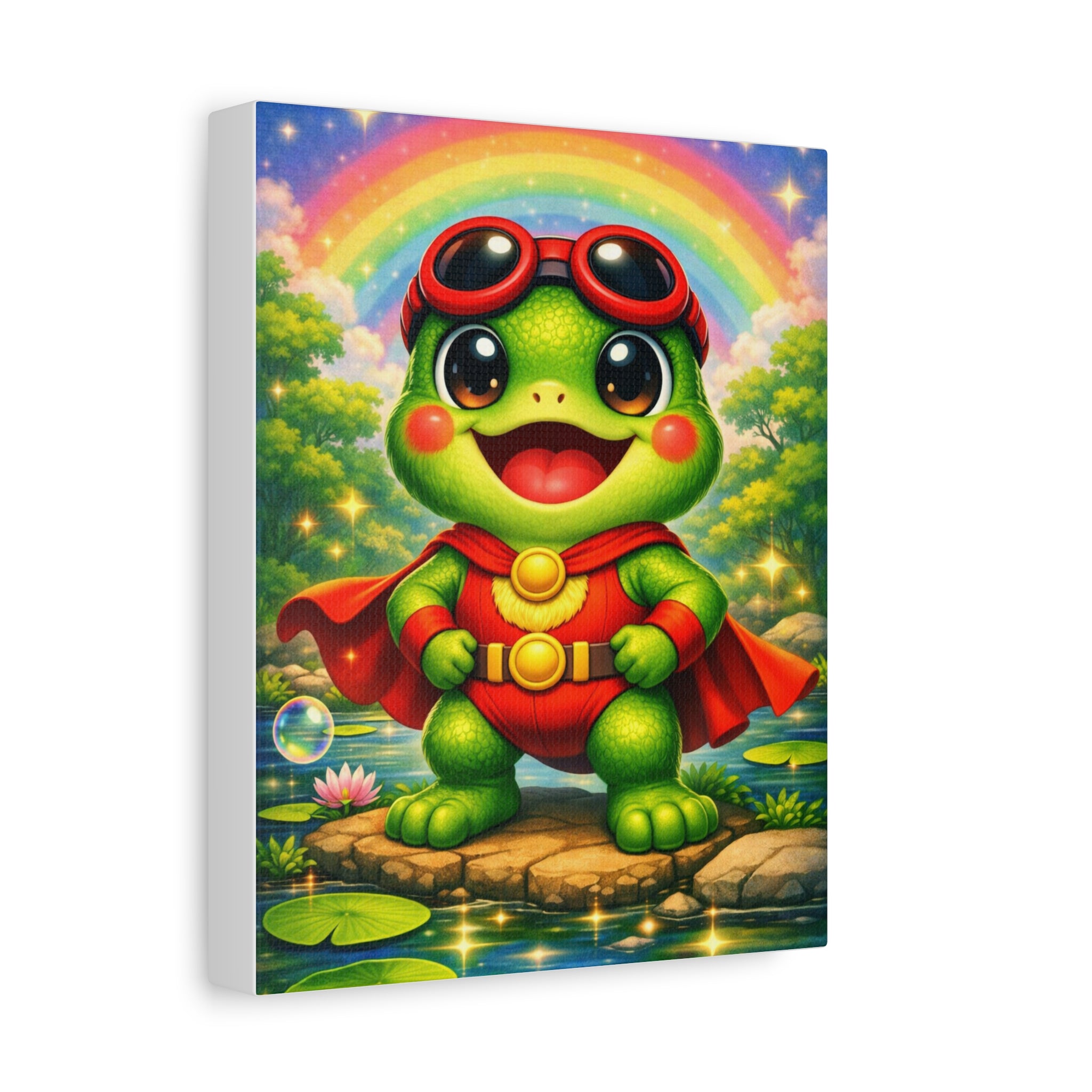 🐸 NanoBuddy Frog™ Kids Wall Art — Kawaii Bubble Frog Print (8×10)