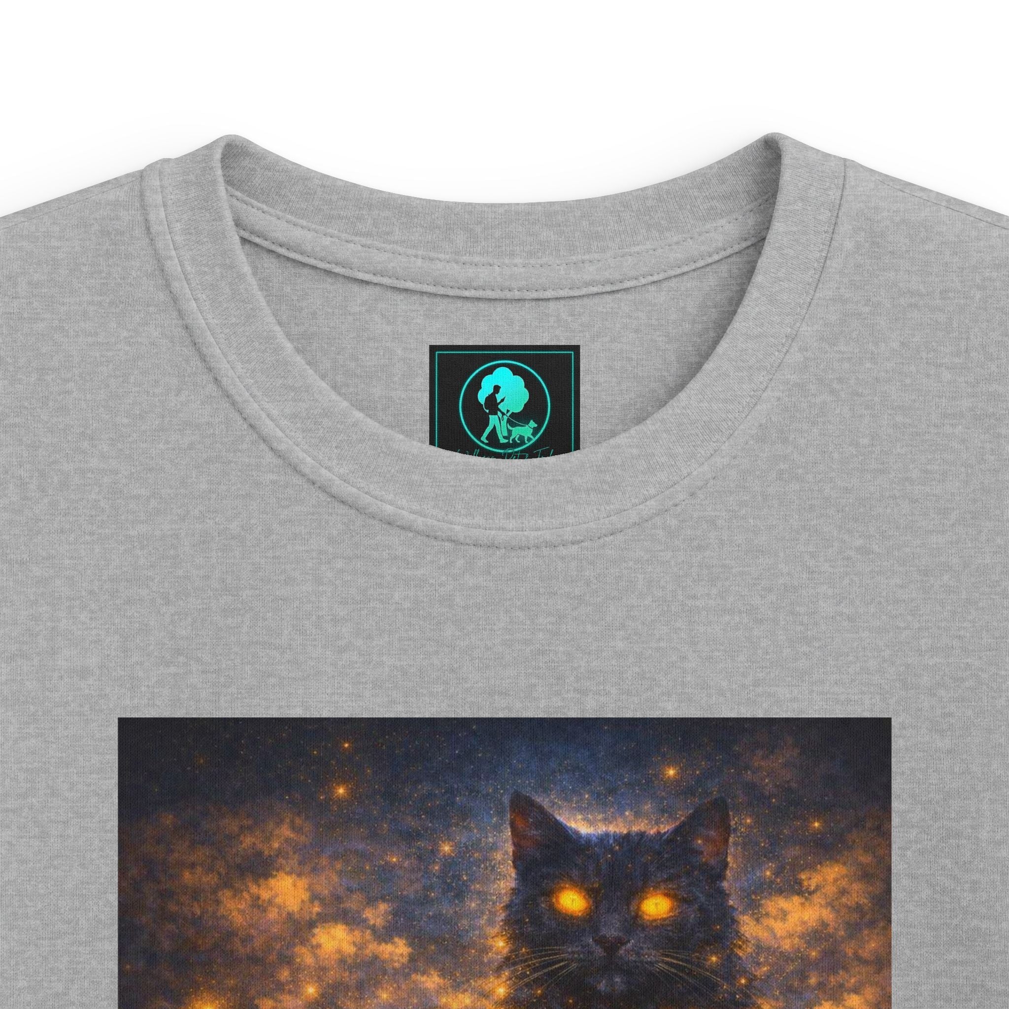 Kids T-Shirt – Magical Cat Nightlight Design (Girl with Firefly Heart)