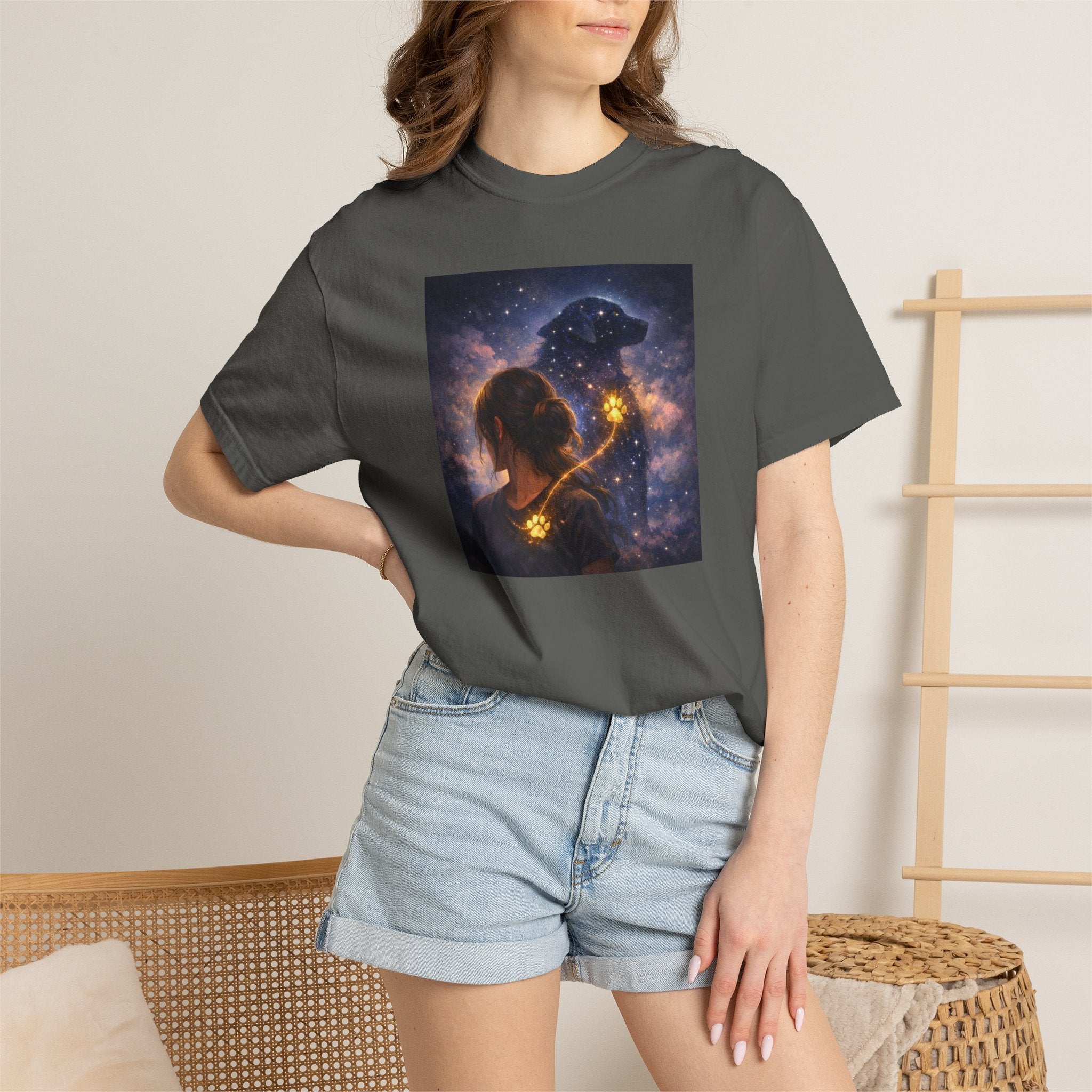 Constellation Lovers T-Shirt — Cosmic Couple Art Tee (Starry Night Embrace)