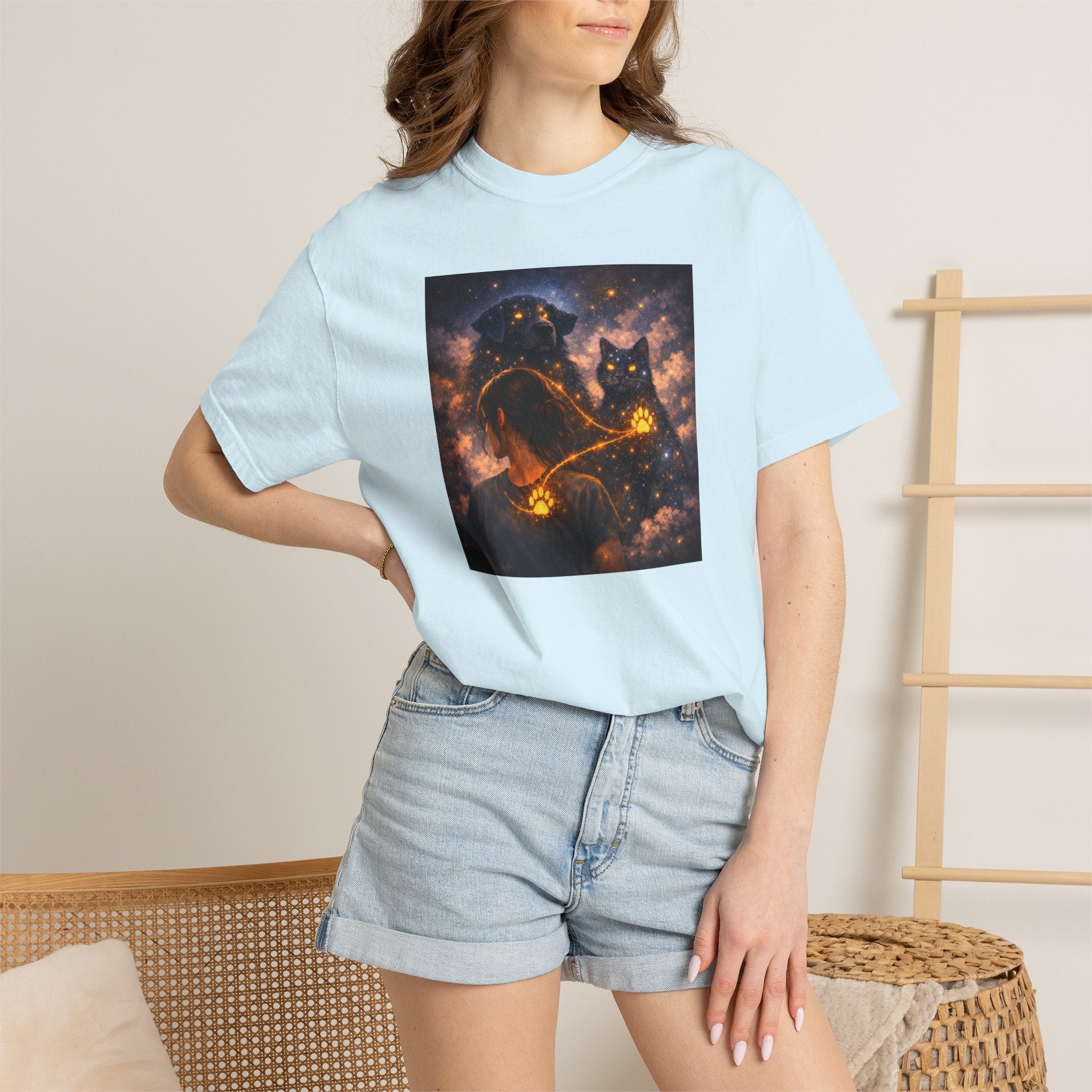 Galaxy Cats T-Shirt — Glowing Cosmic Cat Duo Graphic Tee