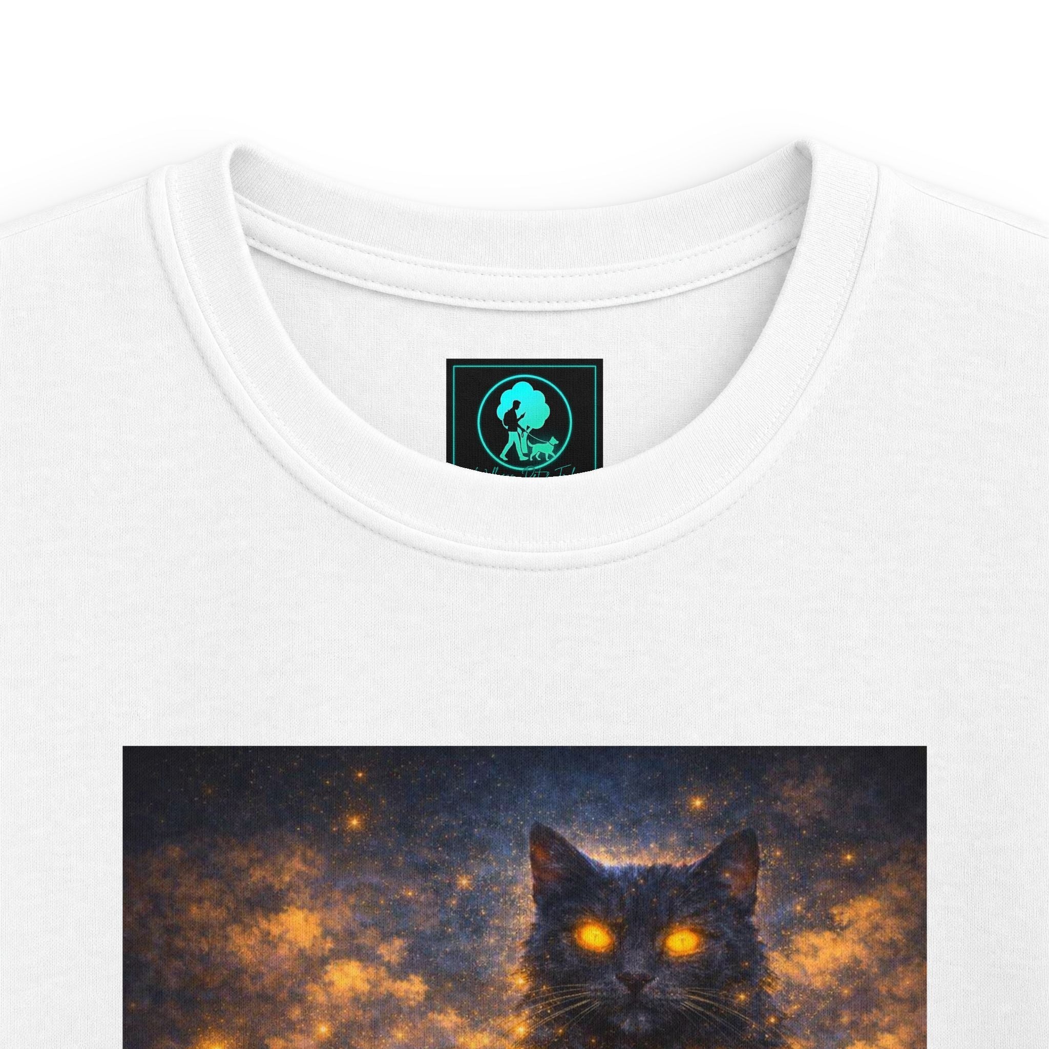 Kids T-Shirt – Magical Cat Nightlight Design (Girl with Firefly Heart)