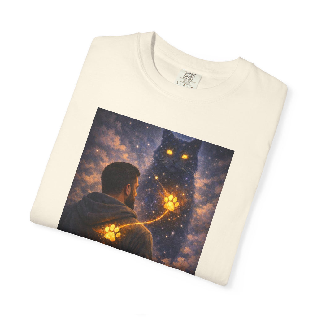 Magic Cat Constellation T-Shirt — Whimsical Night Sky Design
