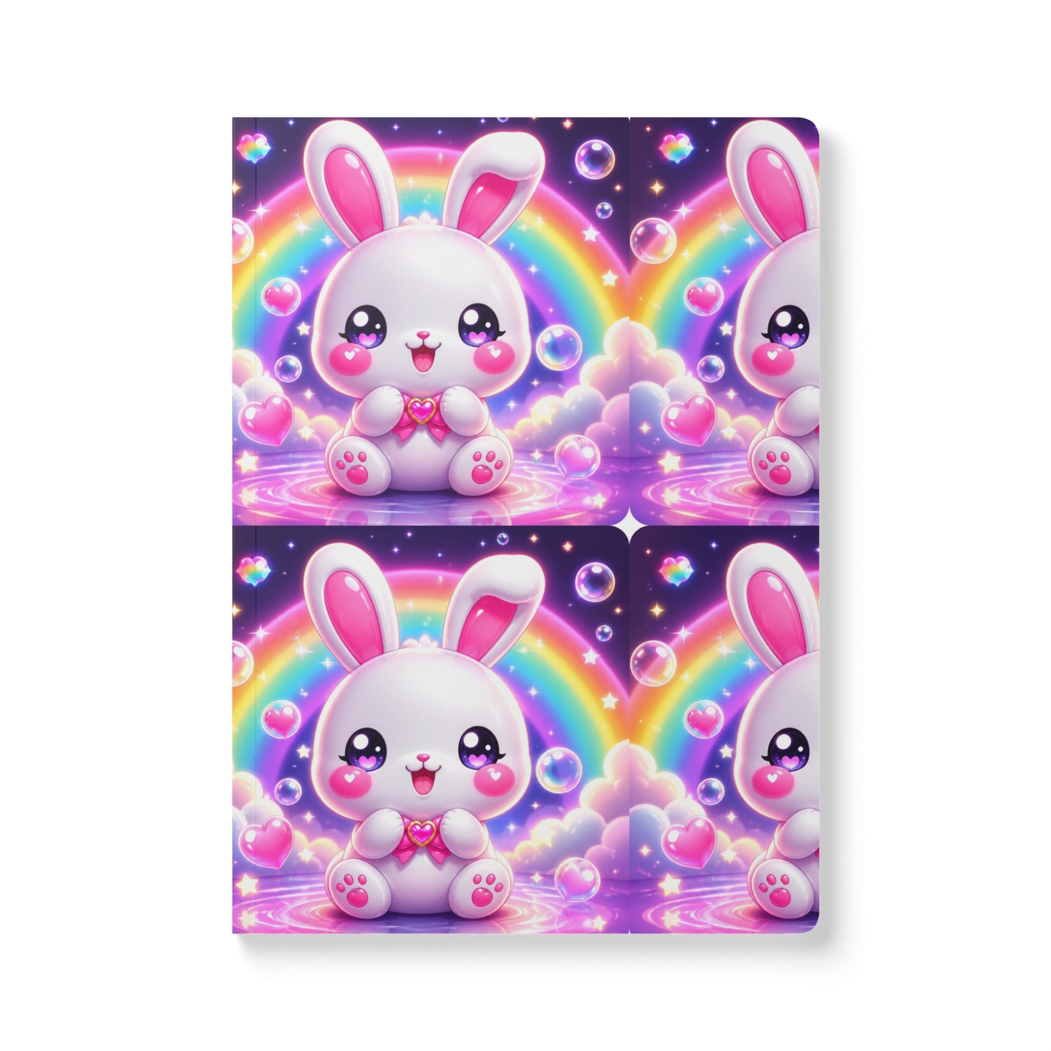 🐰 NanoBuddy Bunny™ Kids Mini Notebook — Pastel Bubble Bunny (PreK–2nd)