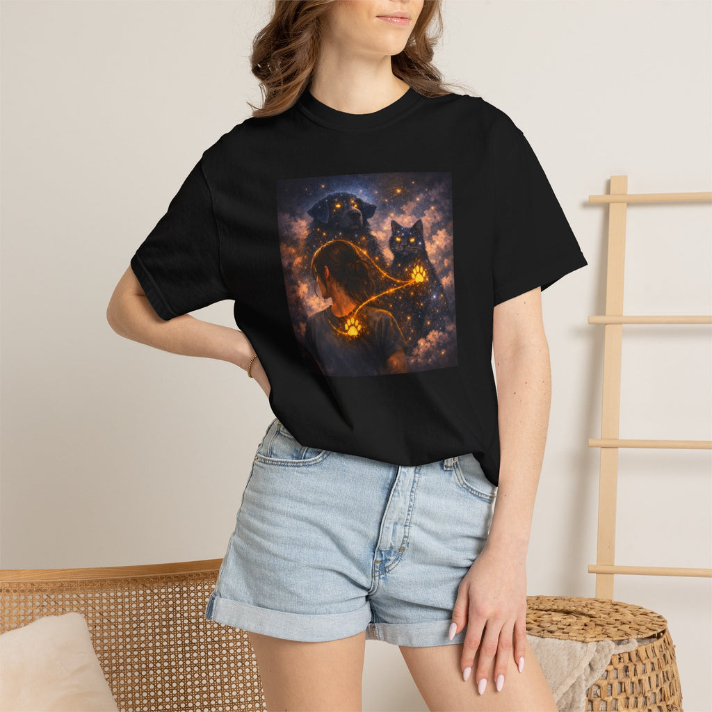 Galaxy Cats T-Shirt — Glowing Cosmic Cat Duo Graphic Tee