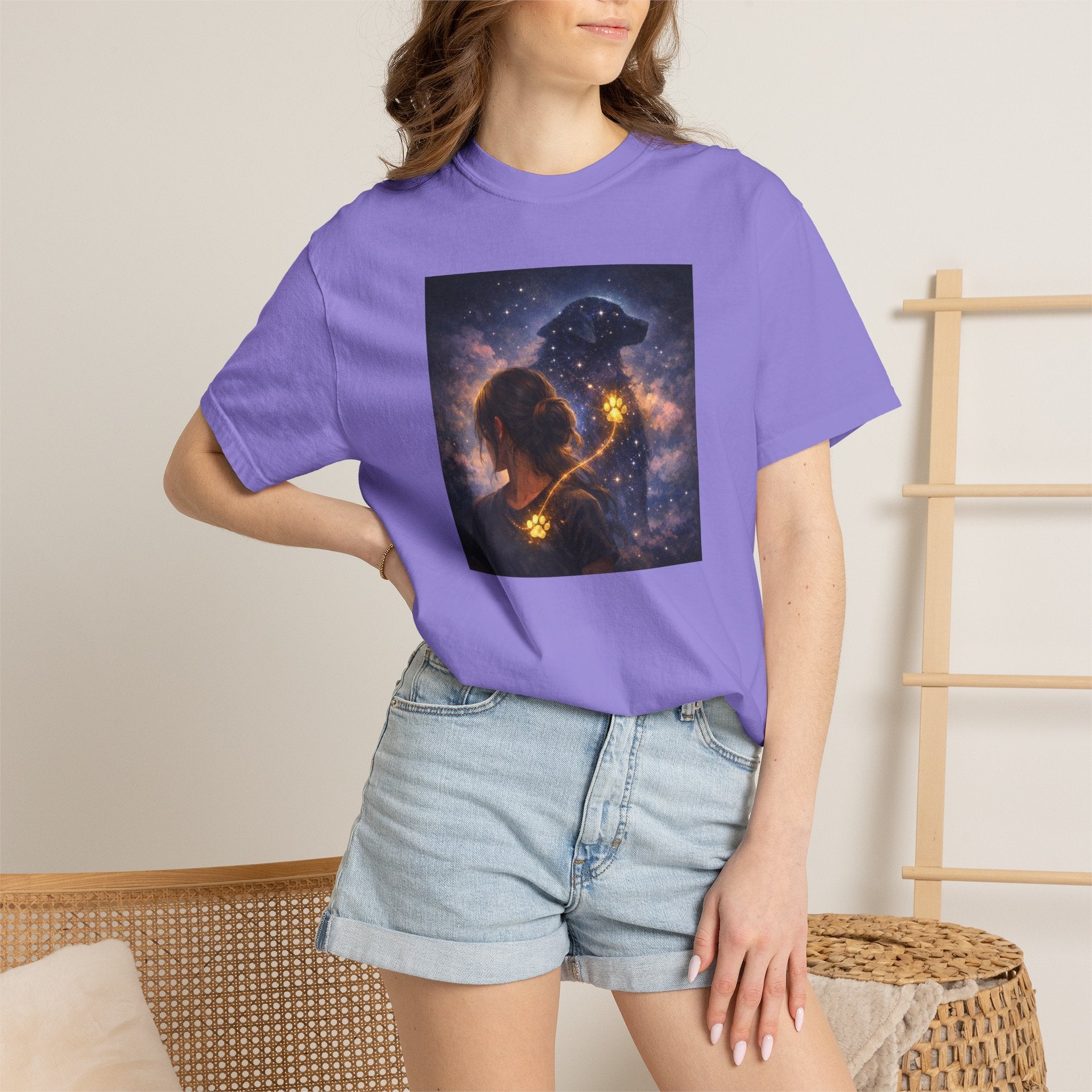 Constellation Lovers T-Shirt — Cosmic Couple Art Tee (Starry Night Embrace)