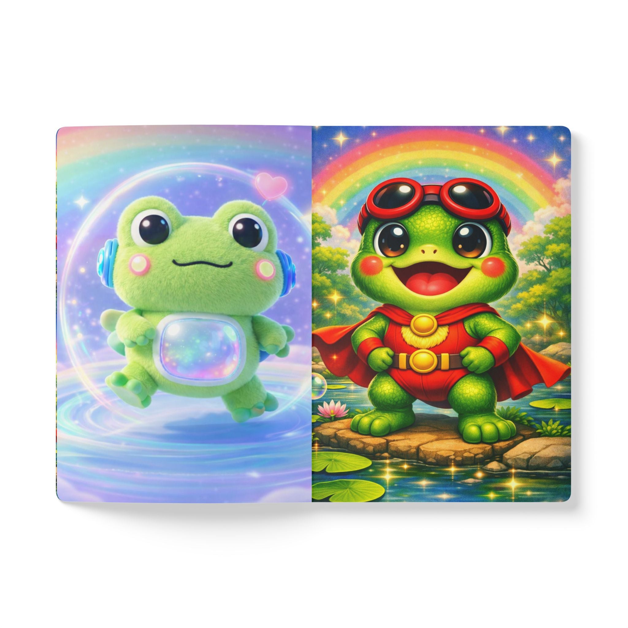 🐸 NanoBuddy Frog™ Kids Mini Notebook — Kawaii Bubble Frog (PreK–2nd)
