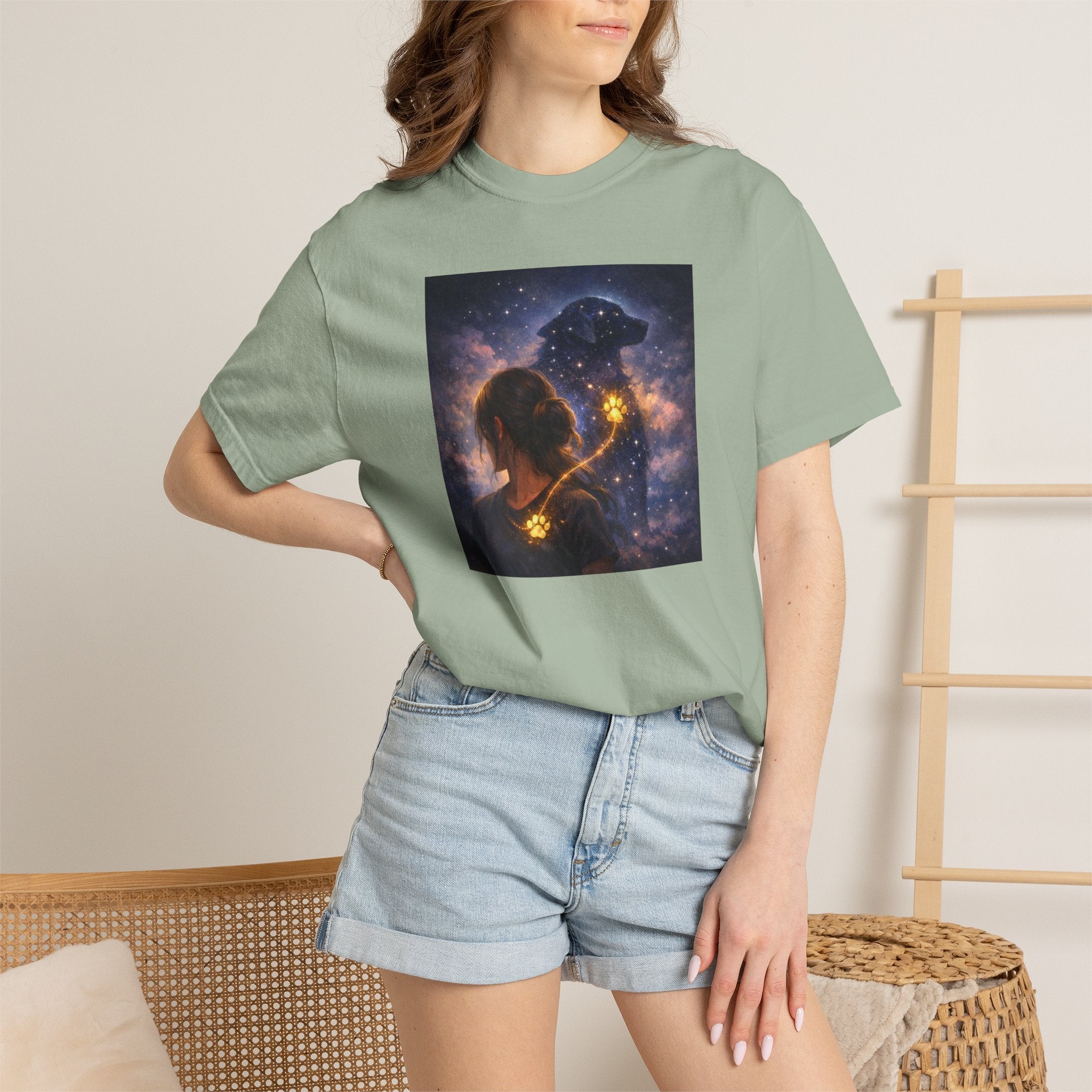 Constellation Lovers T-Shirt — Cosmic Couple Art Tee (Starry Night Embrace)