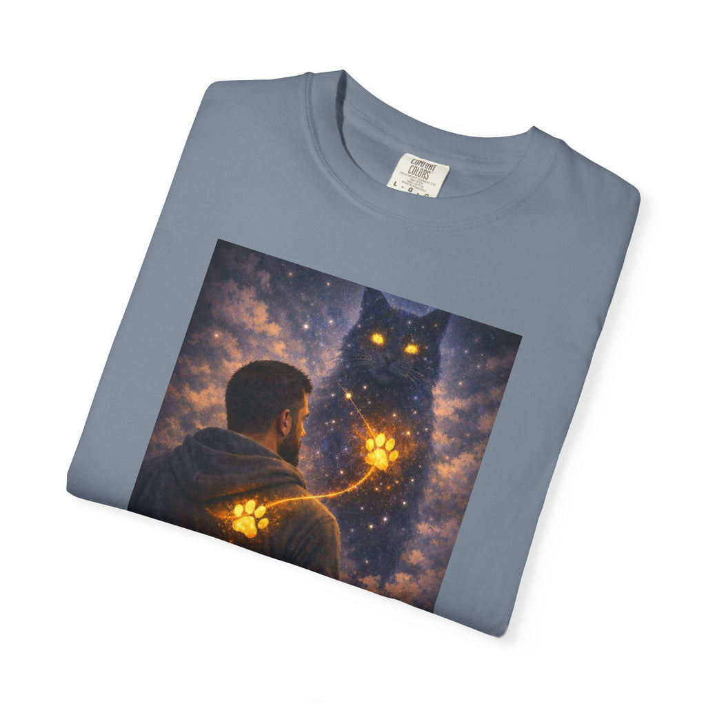 Magic Cat Constellation T-Shirt — Whimsical Night Sky Design