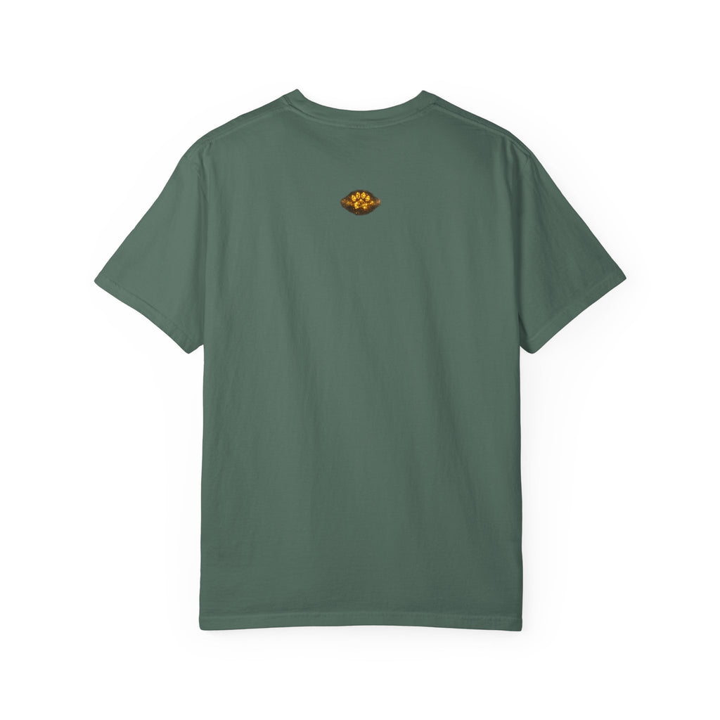 Stargazer Dog T‑Shirt — Cosmic Silhouette with Glowing Pawprint
