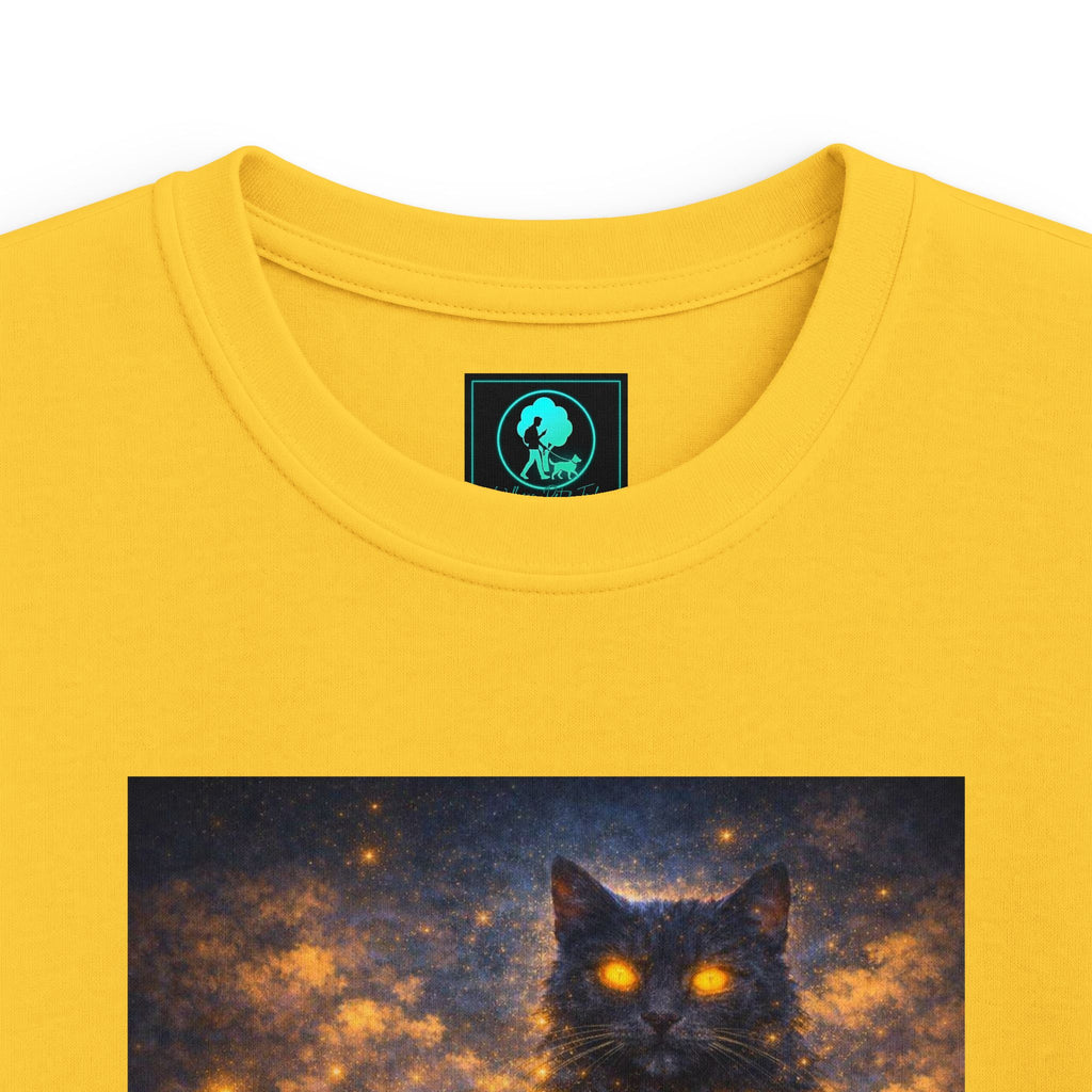 Kids T-Shirt – Magical Cat Nightlight Design (Girl with Firefly Heart)