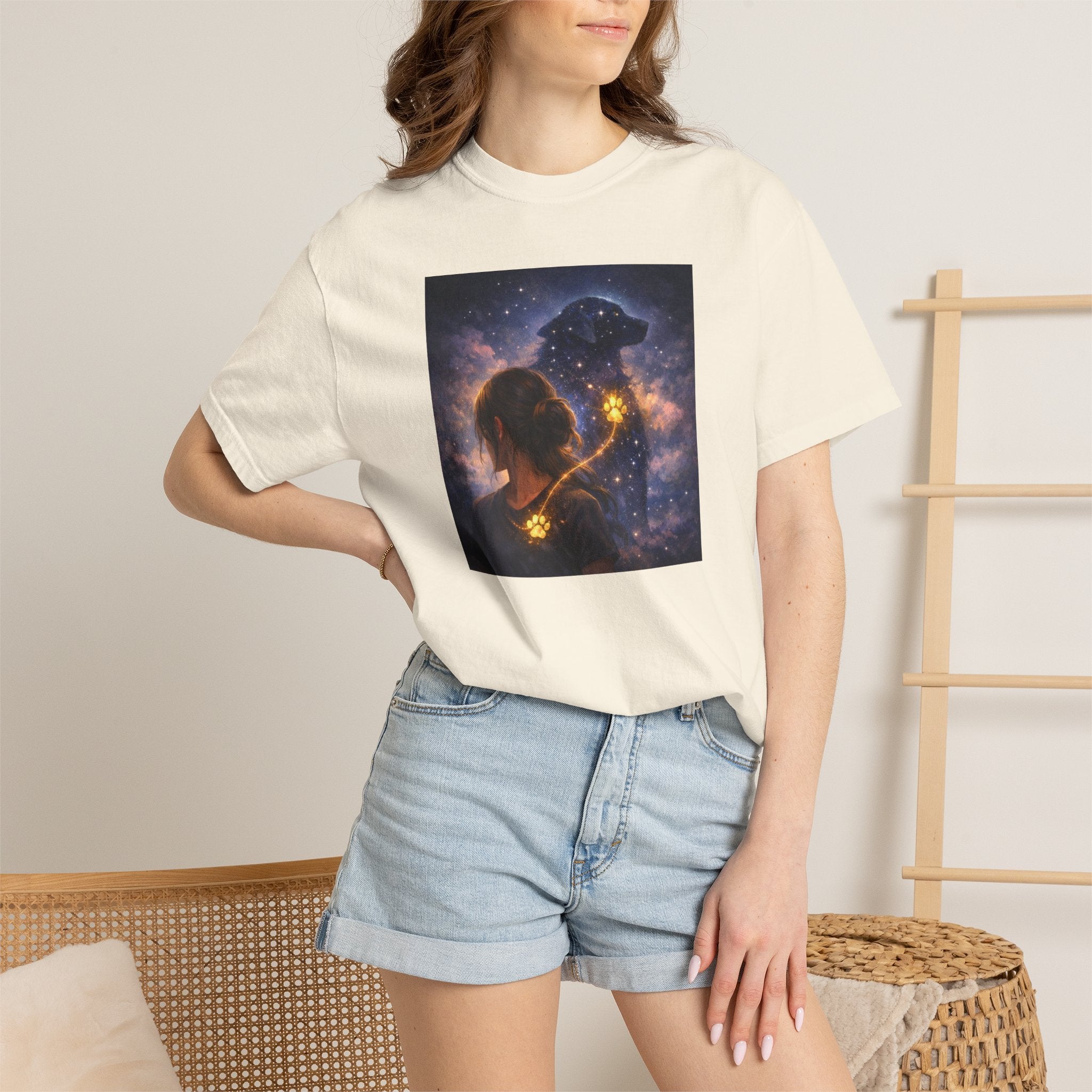Constellation Lovers T-Shirt — Cosmic Couple Art Tee (Starry Night Embrace)