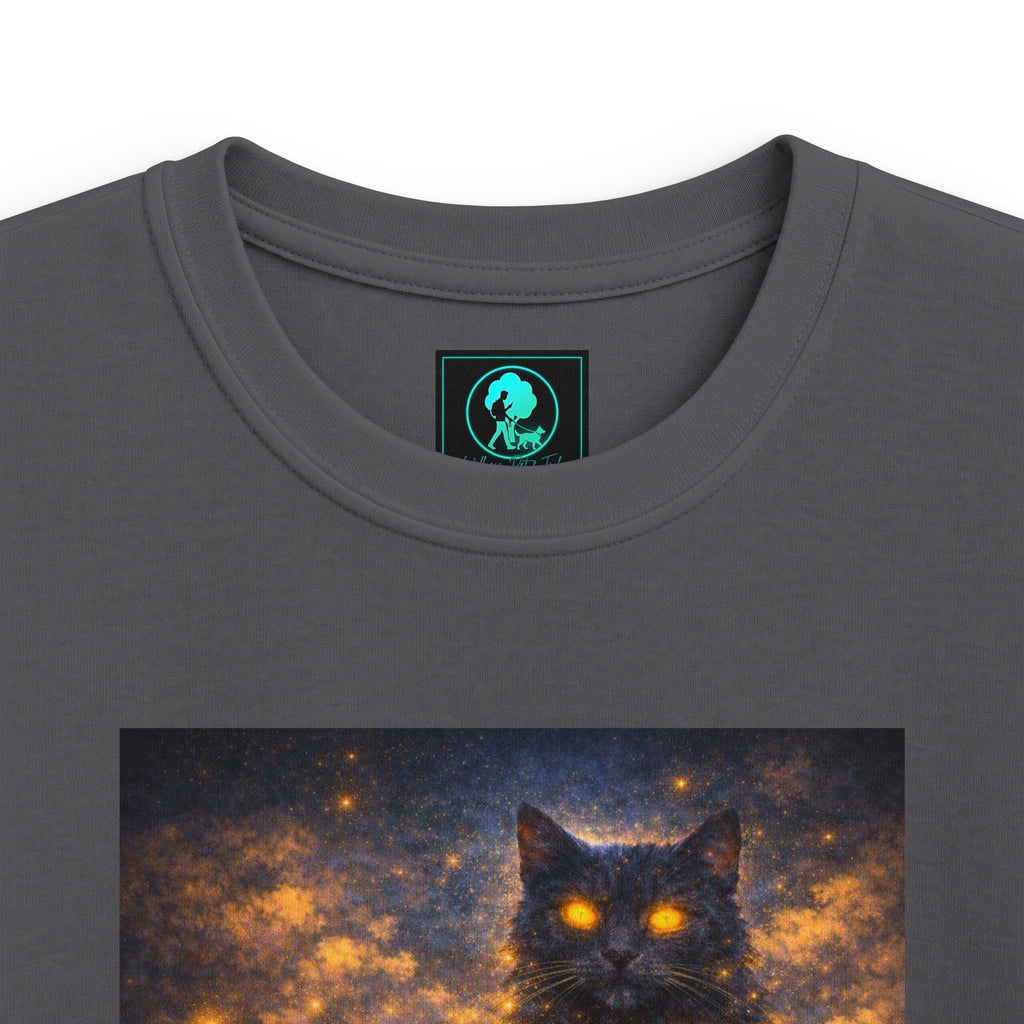 Kids T-Shirt – Magical Cat Nightlight Design (Girl with Firefly Heart)