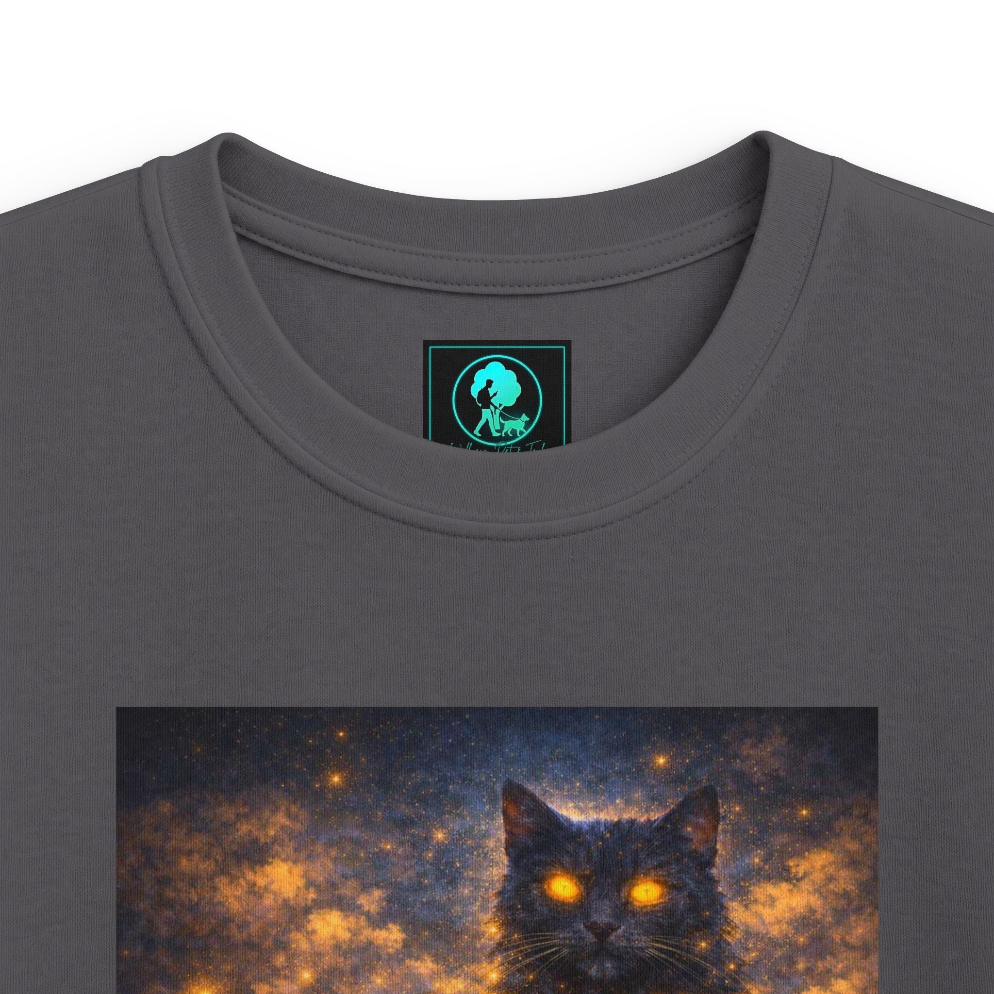 Kids T-Shirt – Magical Cat Nightlight Design (Girl with Firefly Heart)