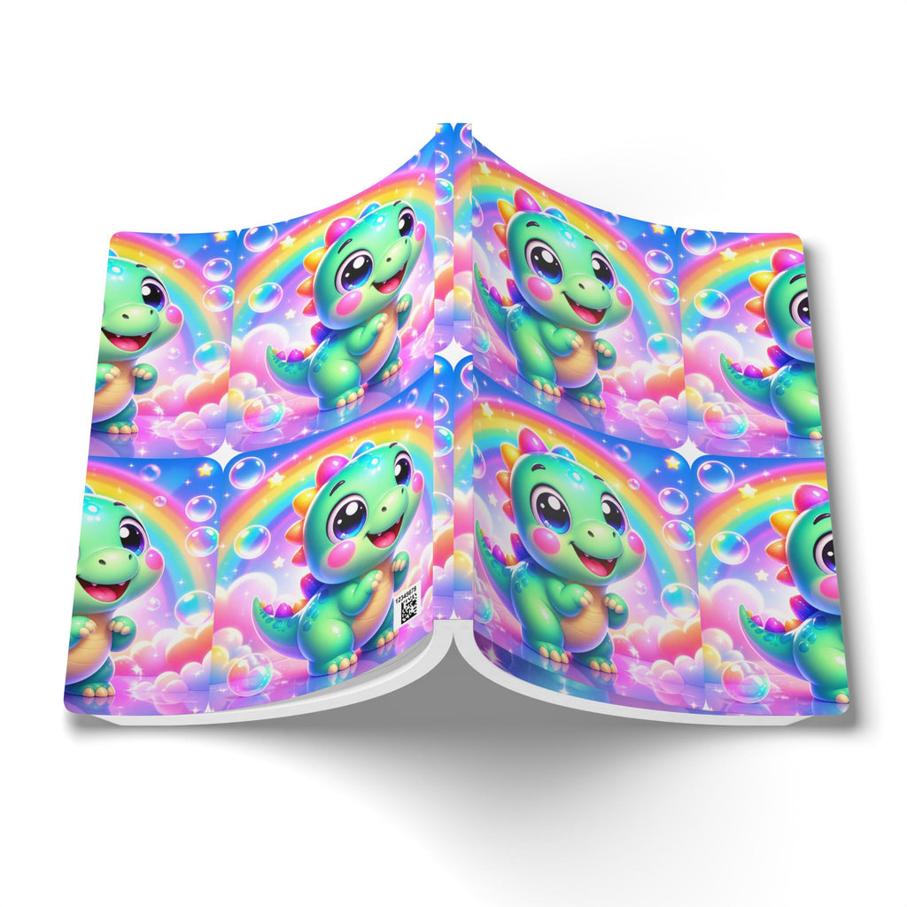 🦖 NanoBuddy Dino™ Kids Mini Notebook — Friendly Bubble Dino (PreK–2nd)
