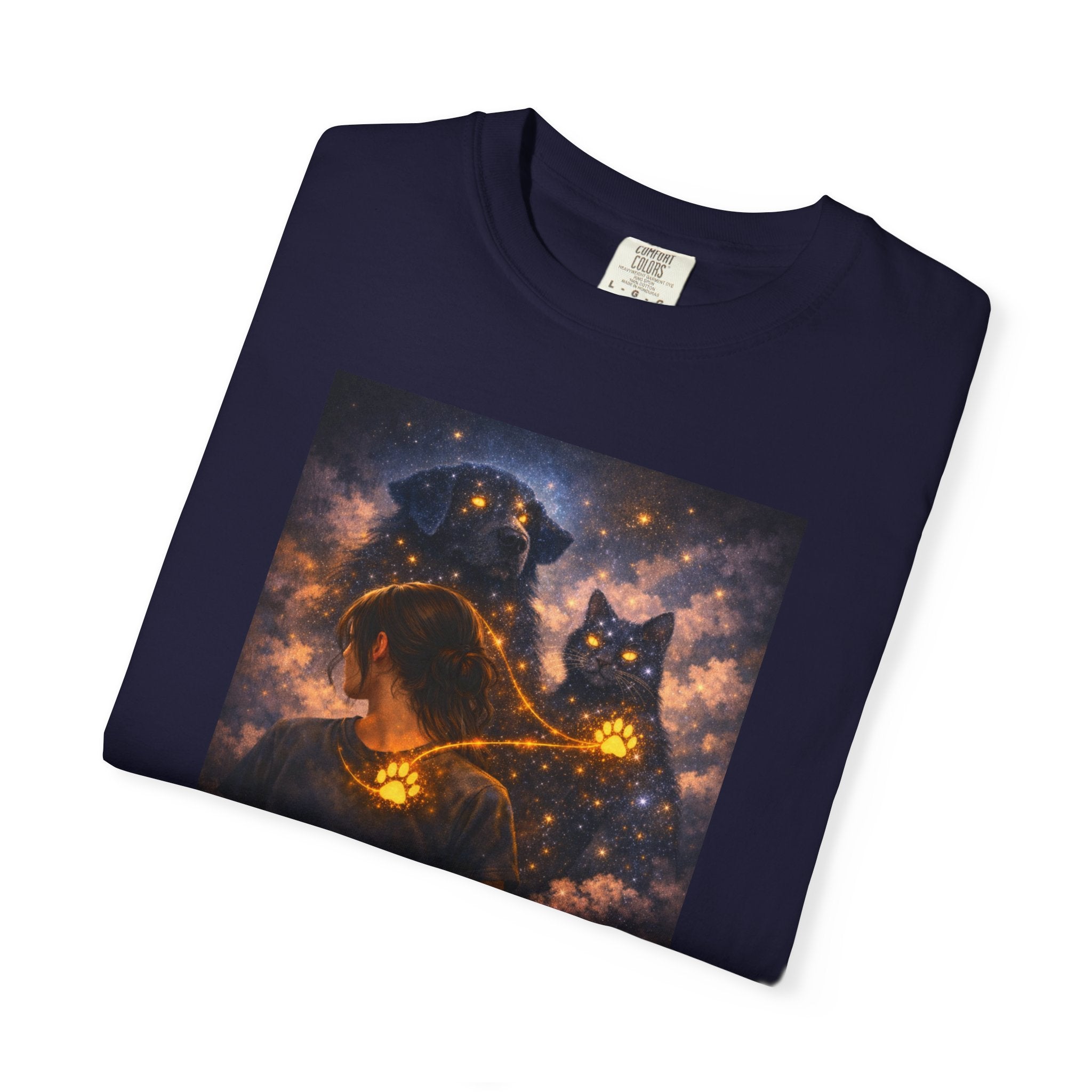 Galaxy Cats T-Shirt — Glowing Cosmic Cat Duo Graphic Tee