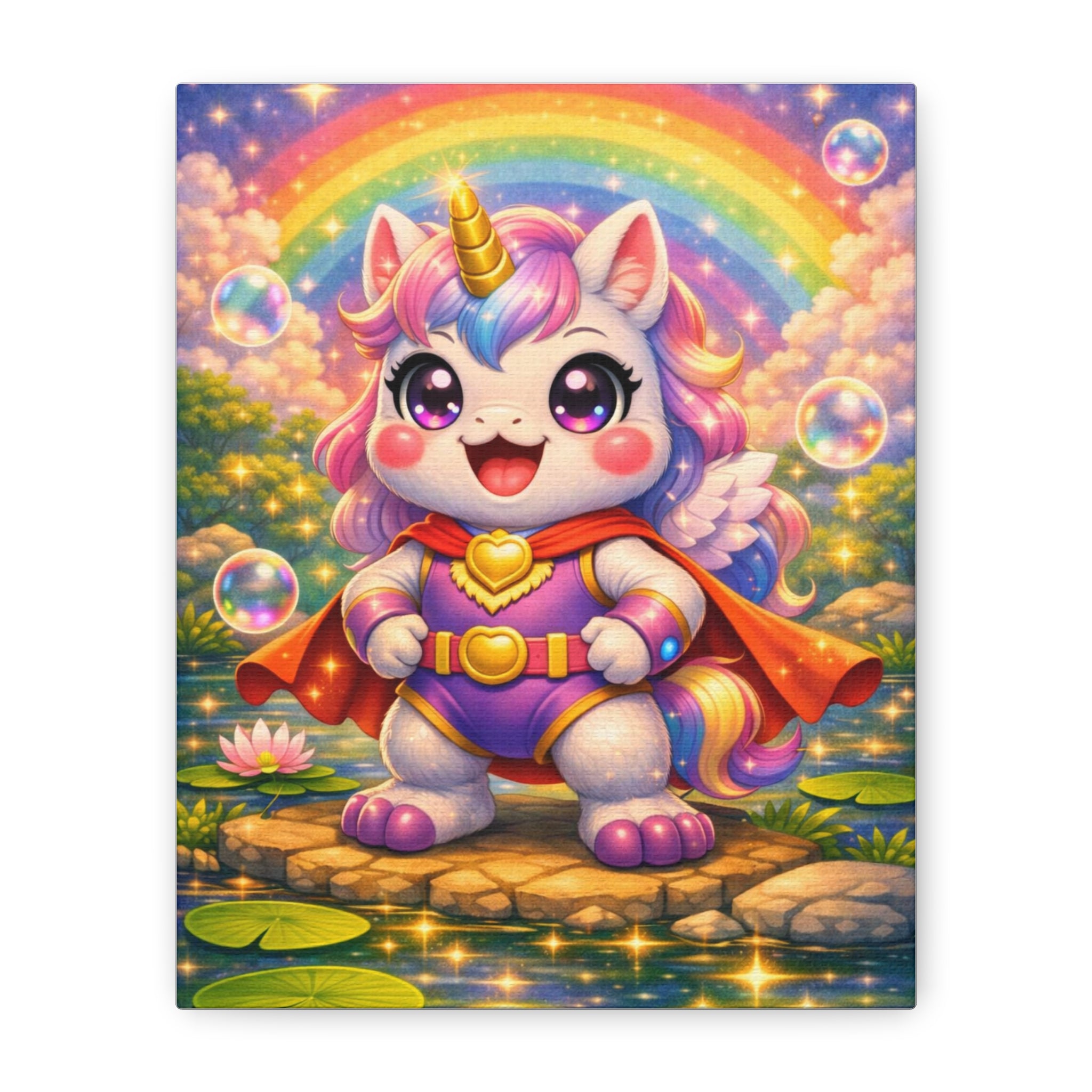 🦄 NanoBuddy Unicorn™ Kids Wall Art — Magical Bubble Unicorn Print (8×10)