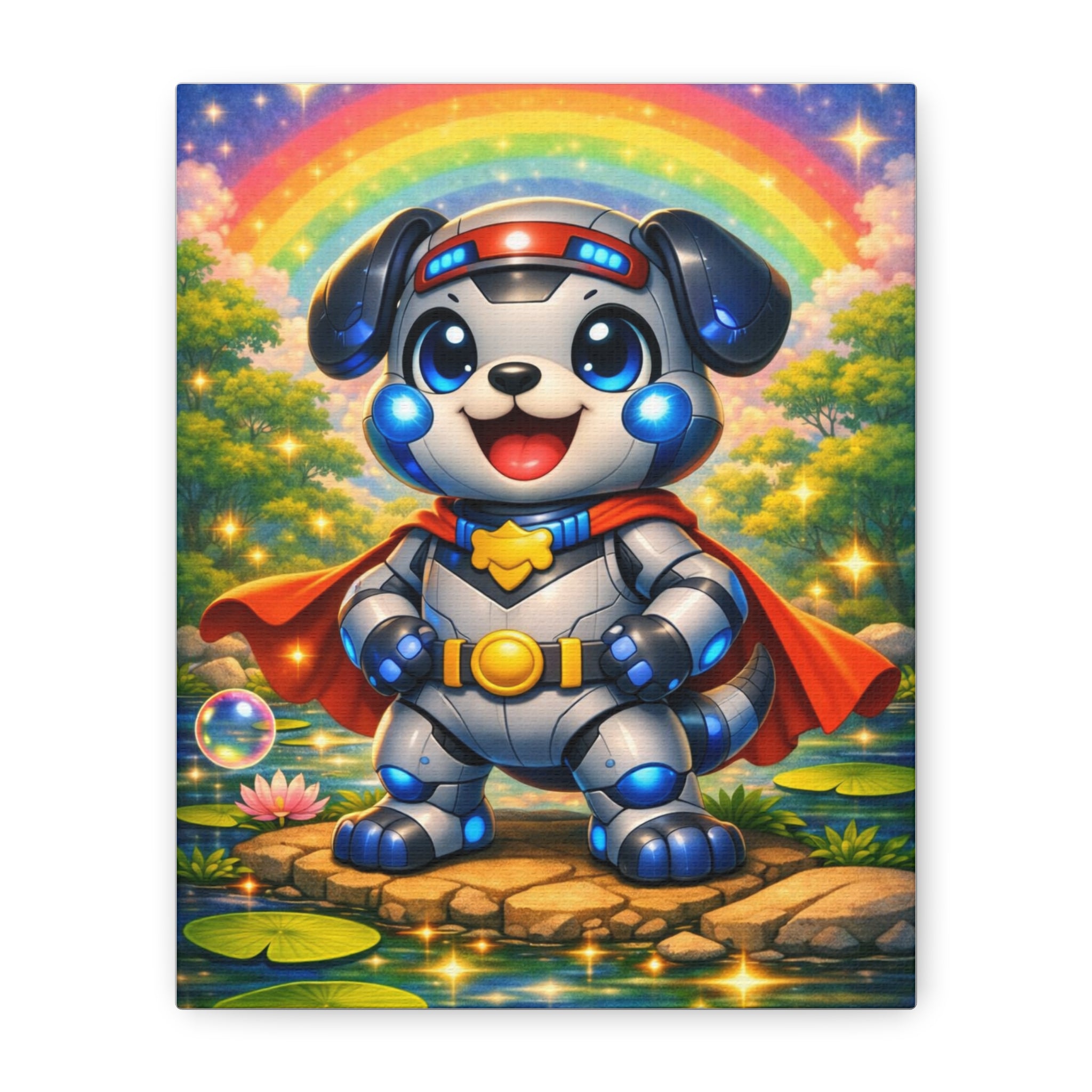 🤖 NanoBuddy Robot Pup™ Kids Wall Art — Futuristic Bubble Pup Print (8×10)