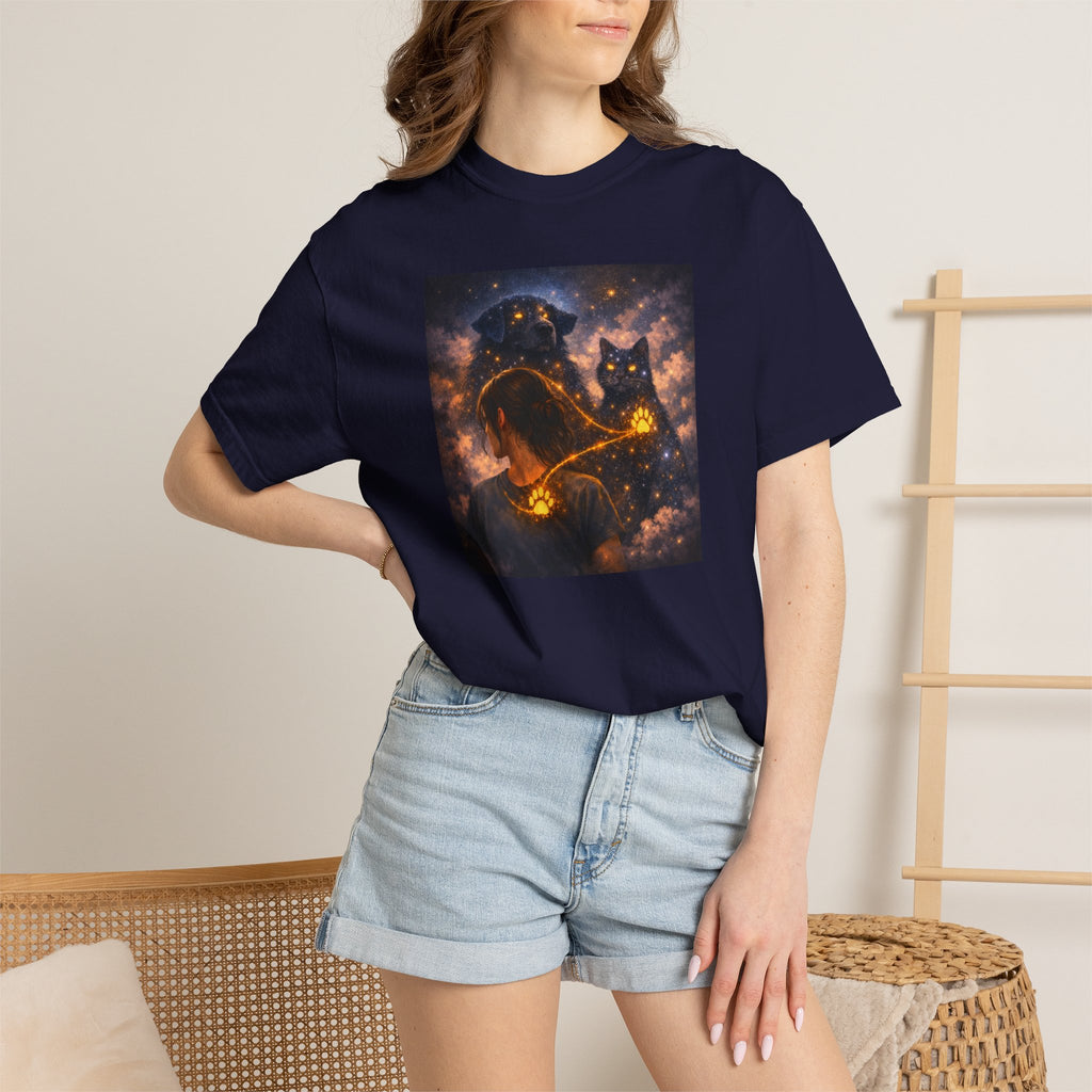 Galaxy Cats T-Shirt — Glowing Cosmic Cat Duo Graphic Tee